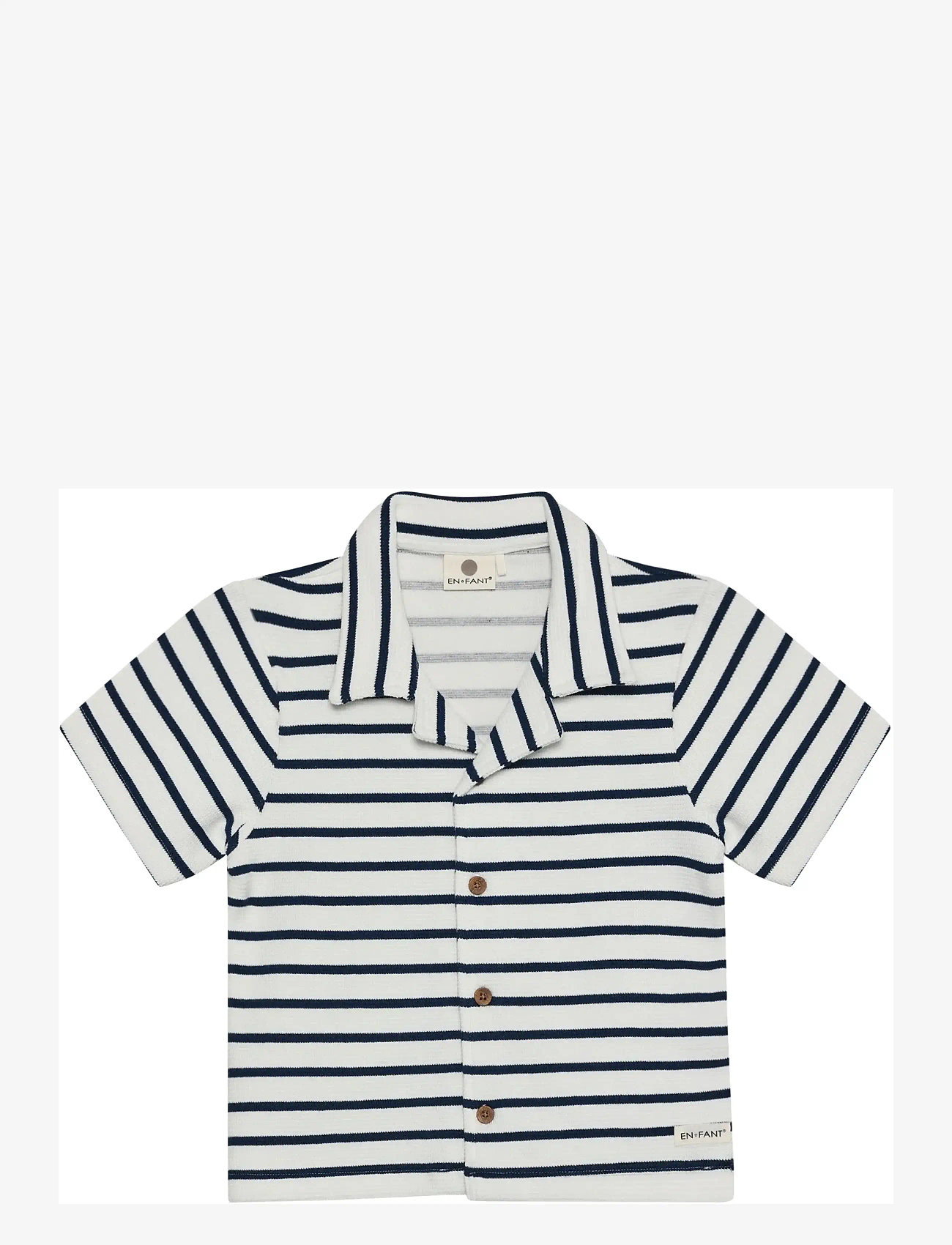 En Fant - Shirt Sweat Stripe - marškiniai trumpomis rankovėmis - medieval blue - 0