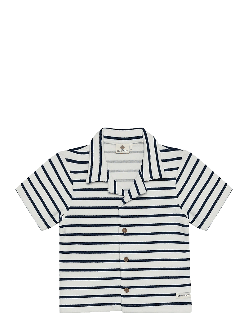 En Fant - Shirt Sweat Stripe - marškiniai trumpomis rankovėmis - medieval blue - 0
