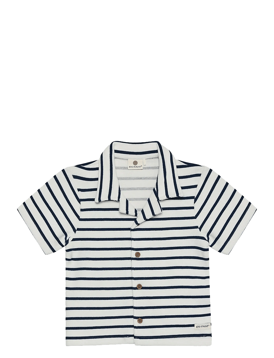En Fant - Shirt Sweat Stripe - kortärmade skjortor - medieval blue - 0