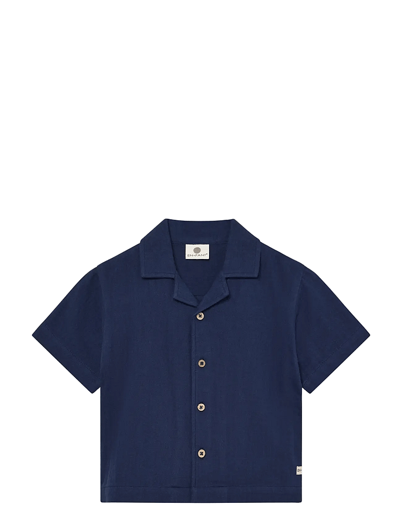 En Fant - Shirt SS Muslin - kurzärmlige hemden - medieval blue - 1