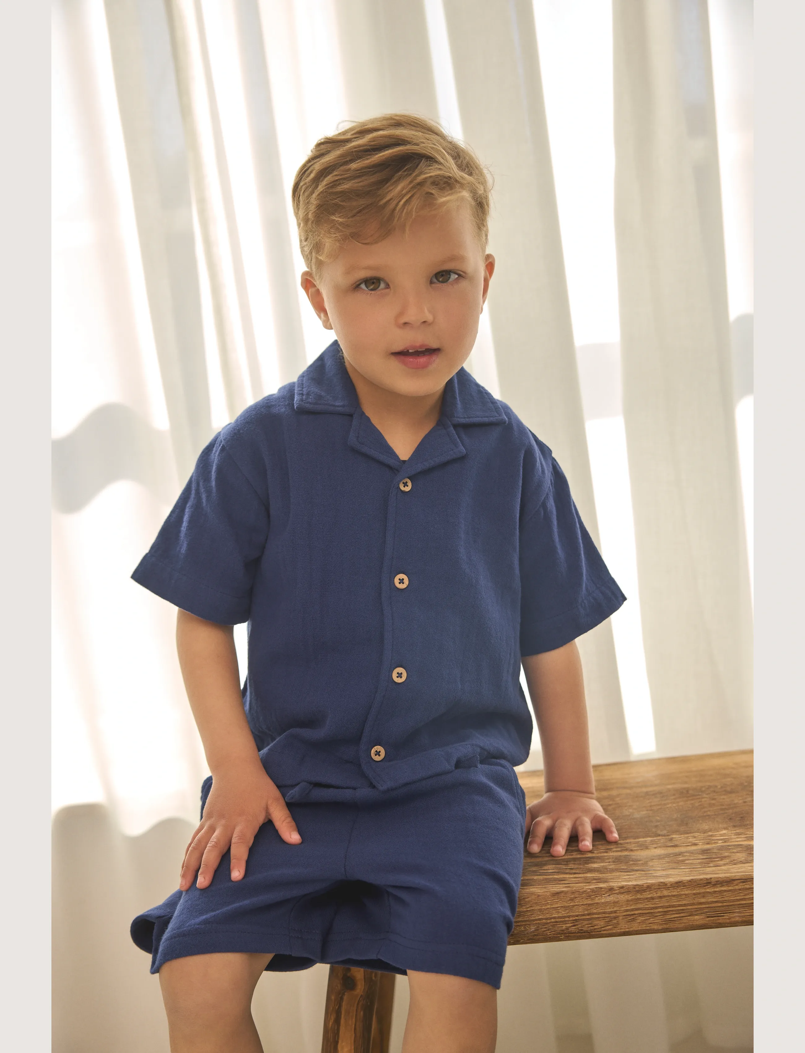 En Fant Shirt SS Muslin - Skjorter - MEDIEVAL BLUE / navy