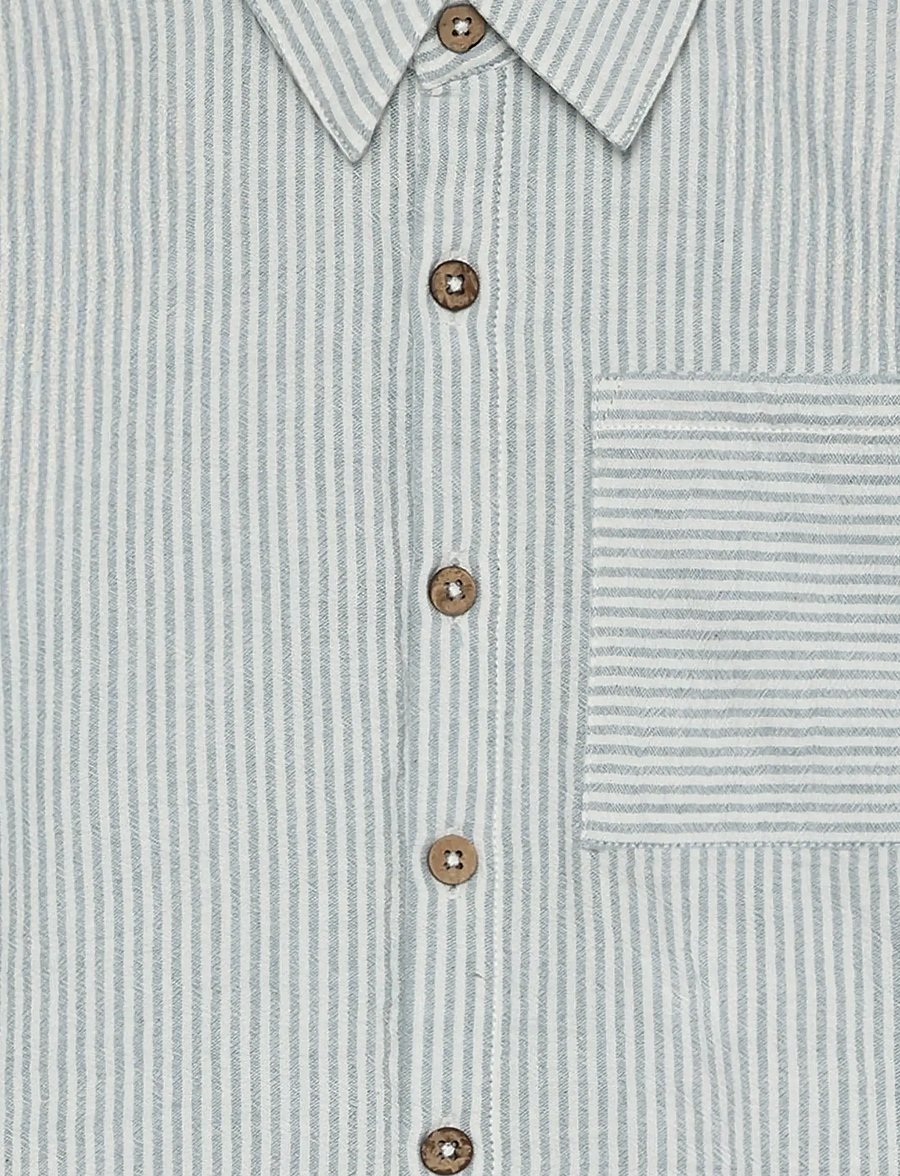 En Fant - Shirt SS Muslin Stripe - kortærmede skjorter - citadel - 2