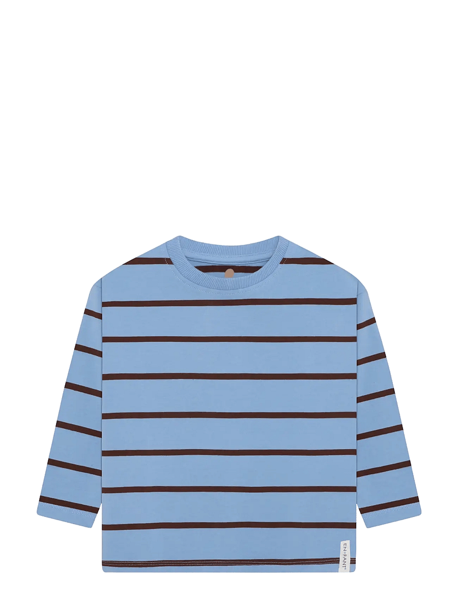 En Fant - T-shirt LS Stripe Oversize - langärmelig - bel air blue - 0