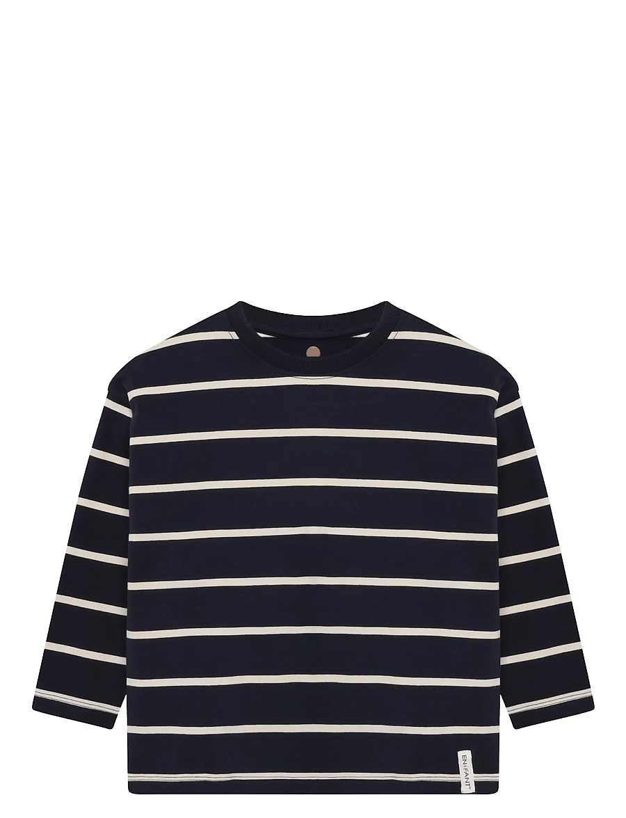 En Fant - T-shirt LS Stripe Oversize - långärmade t-shirts - parisian night - 0