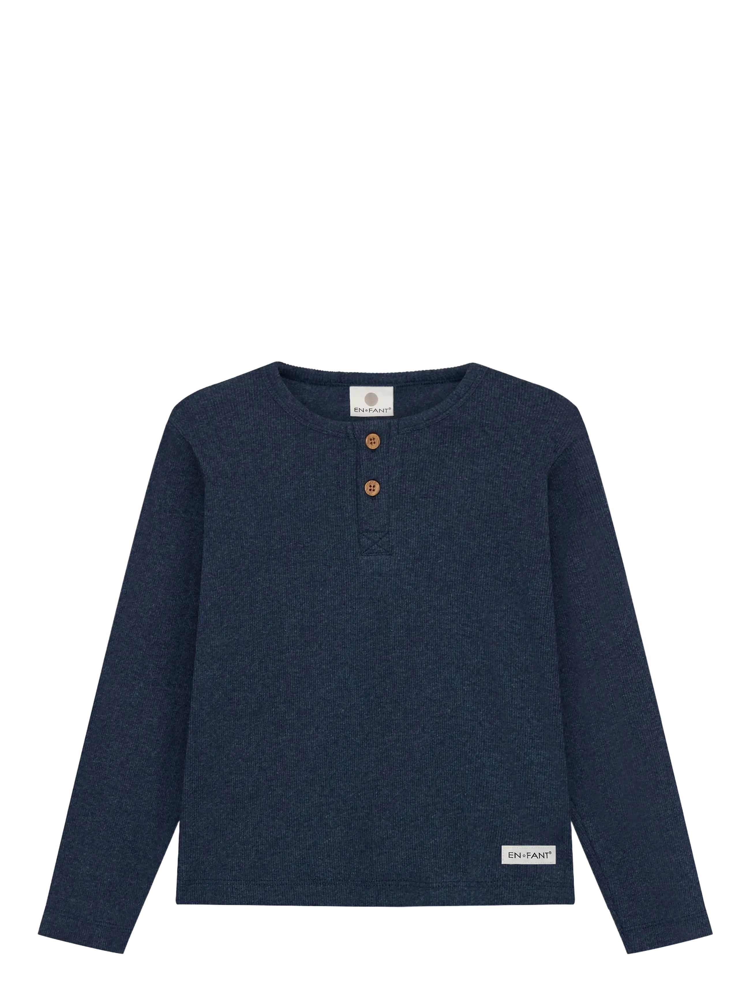 En Fant T-Shirt Ls, Langærmet Henley T-shirt, Navy, Str: 104