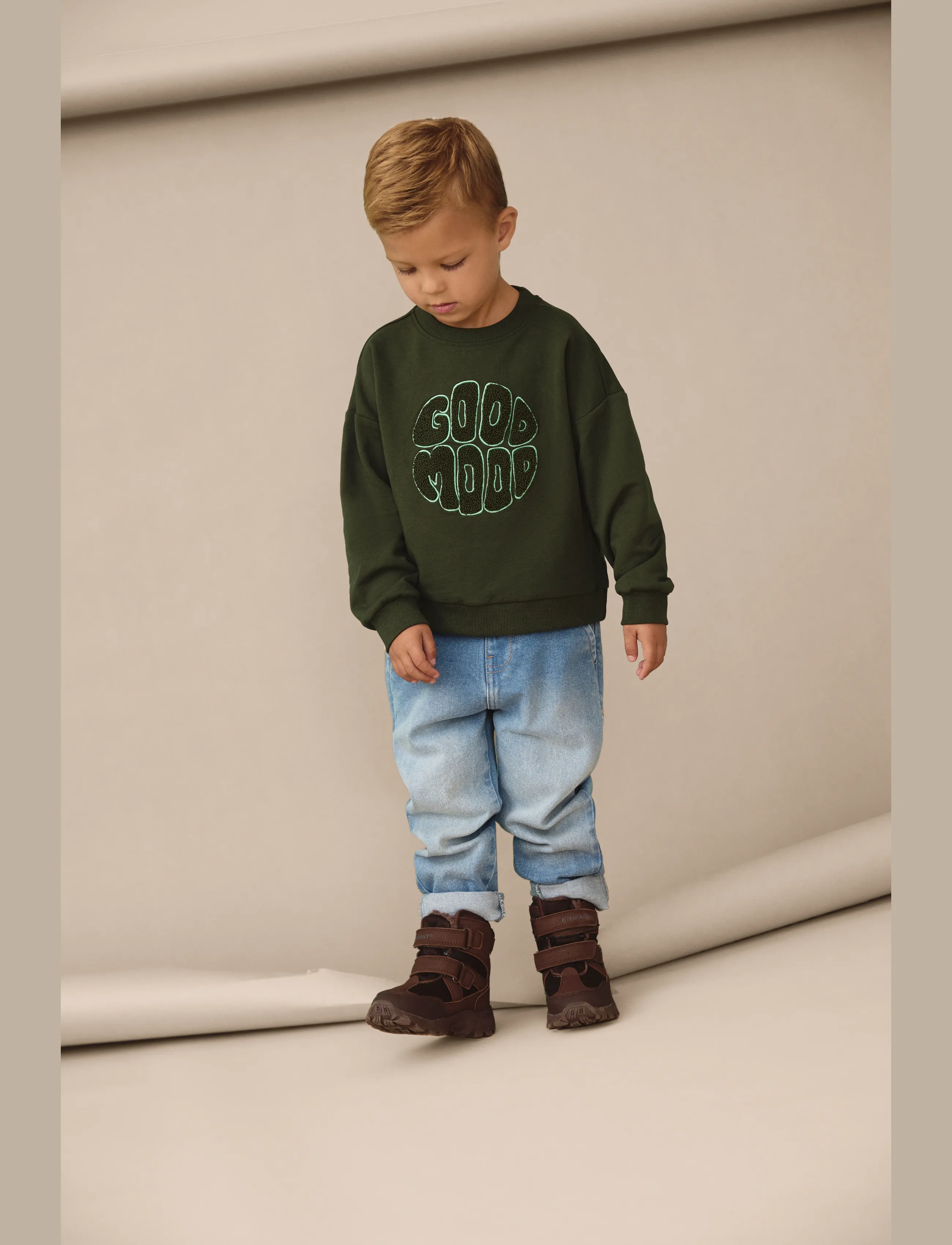 En Fant Sweatshirt - Sweatshirts - KOMBU GREEN / khaki/green