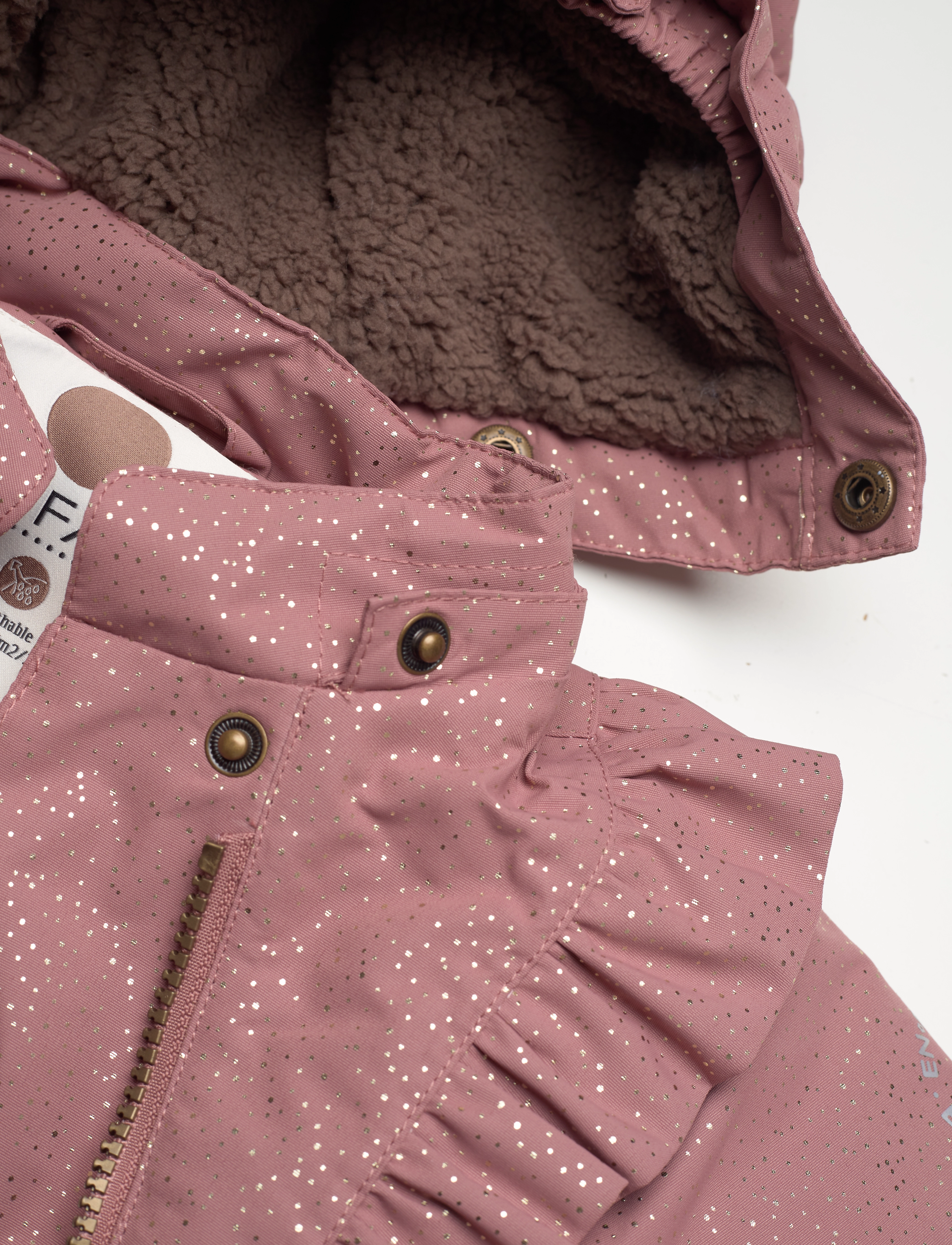 En Fant - Baby Snowsuit W. Frills - burlwood - 3