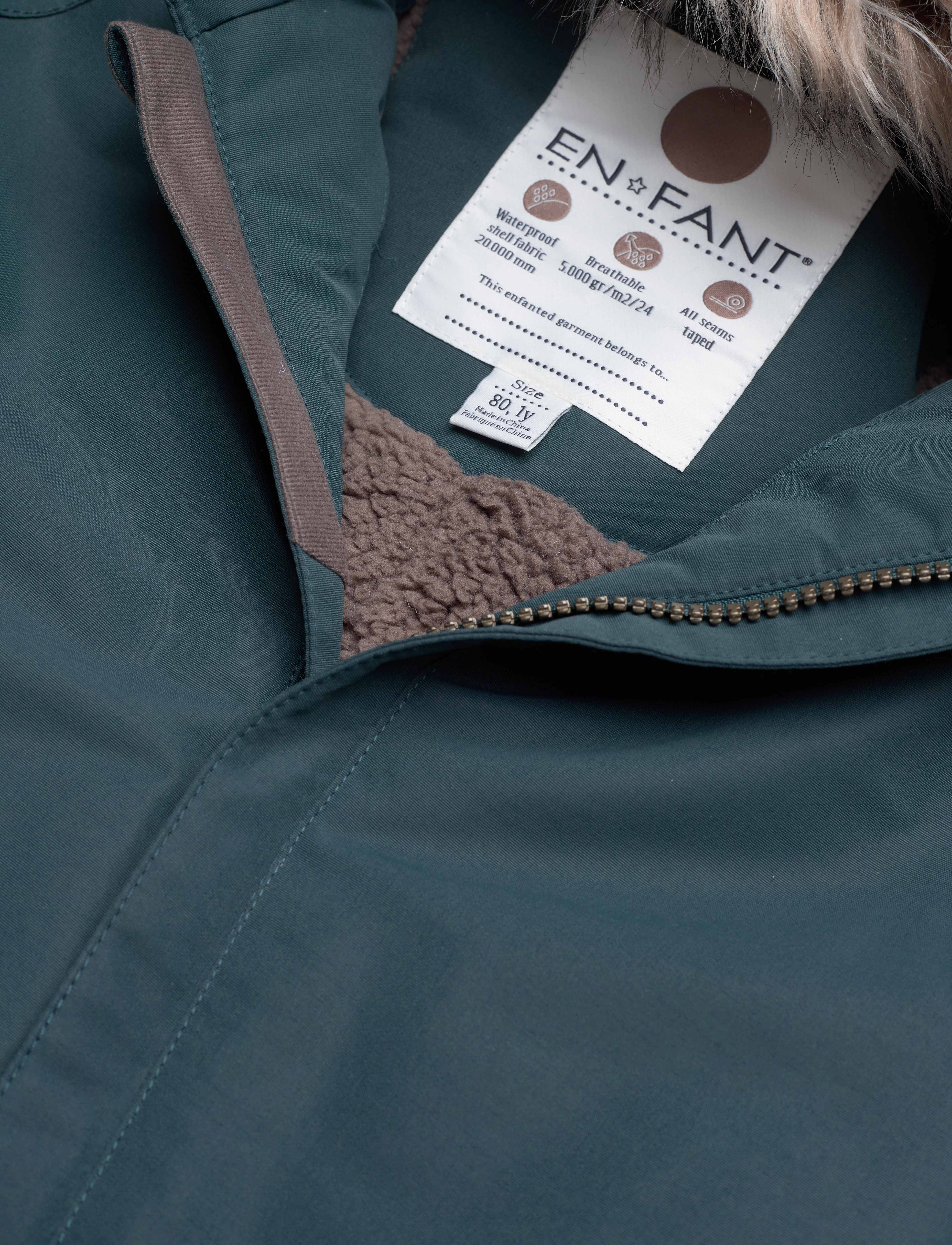 En Fant - Baby Snowsuit W. Fake Fur - børn - green gables - 4
