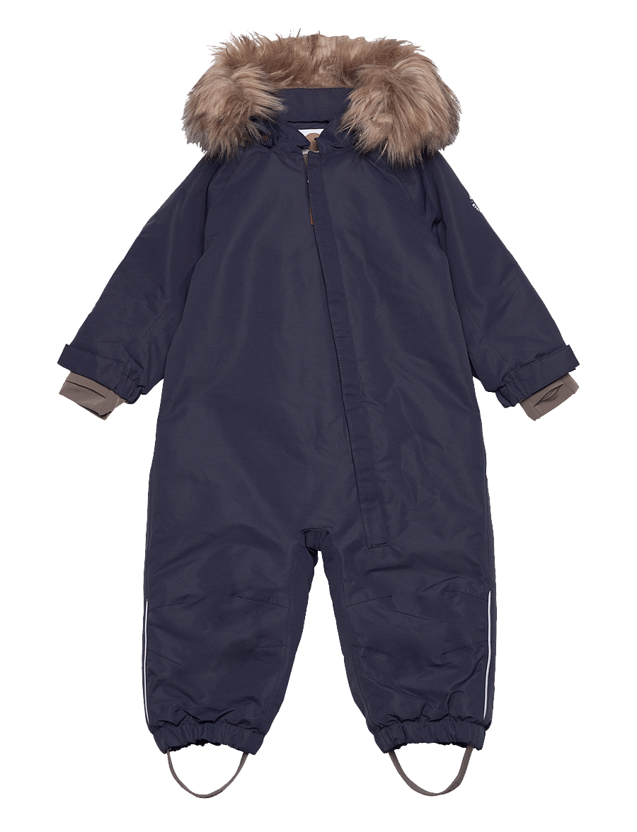 En Fant - Baby Snowsuit W. Fake Fur - snowsuit - parisian night - 0
