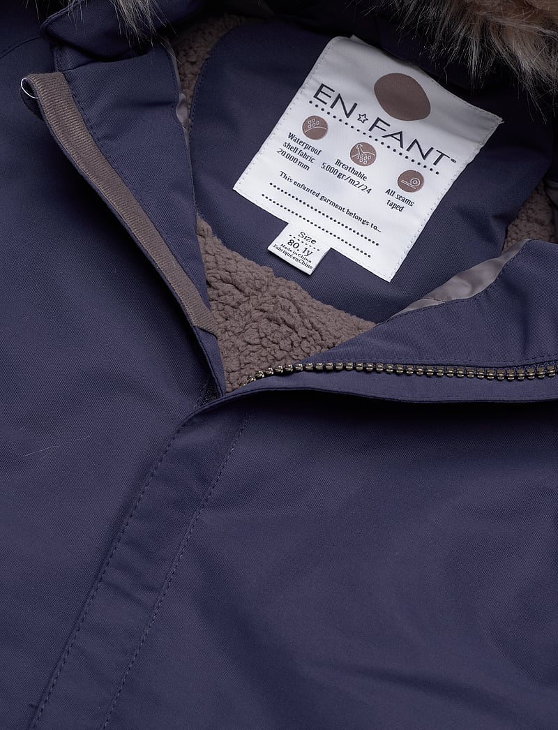 En Fant - Baby Snowsuit W. Fake Fur - darba apģērbs - parisian night - 2