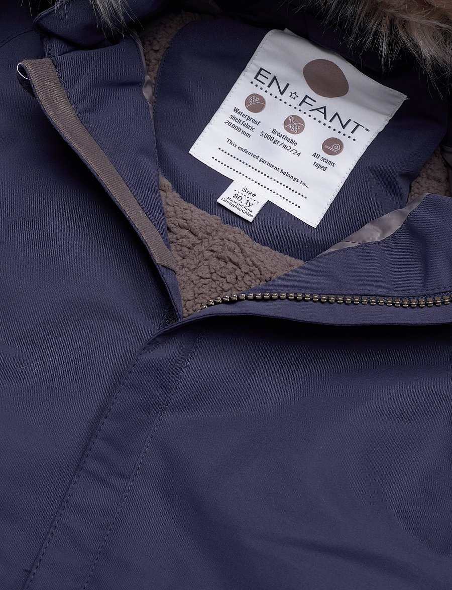 En Fant - Baby Snowsuit W. Fake Fur - snowsuit - parisian night - 2
