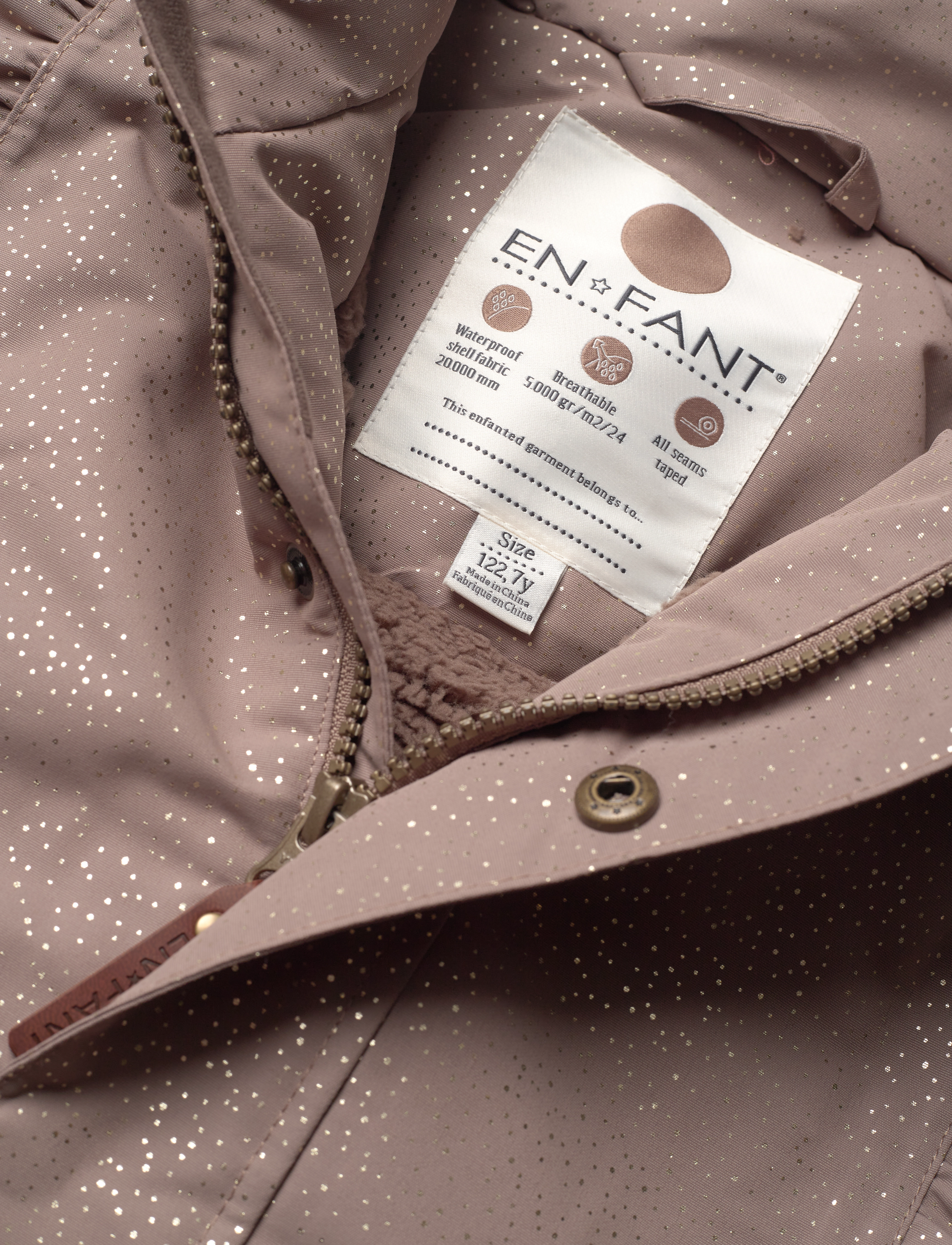 En Fant - Snowsuit W. Frills - pine bark - 2