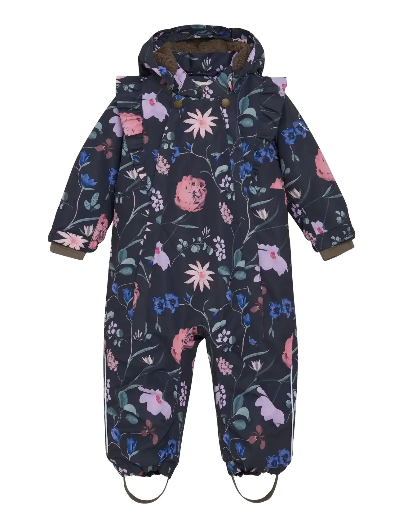 En Fant Baby Snowsuit W. Frills - Õueriided - EBONY / multi