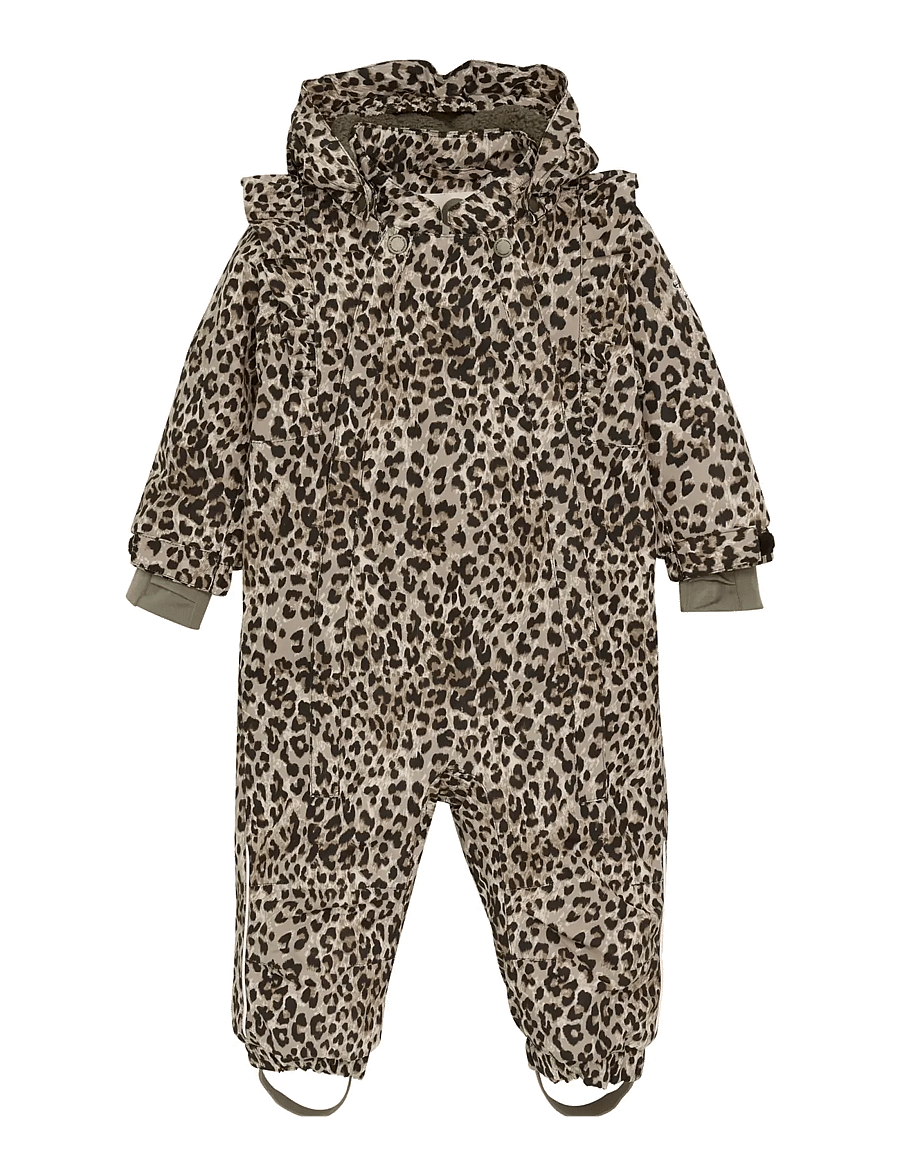 En Fant - Baby Snowsuit W. Frills - Žieminiai kombinezonai - pine bark - 0