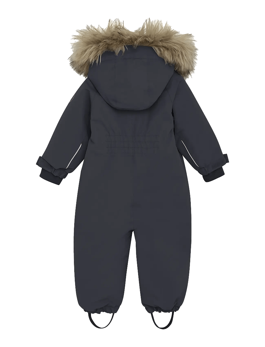 En Fant - Baby Snowsuit W. Fake Fur - snowsuit - ebony - 1