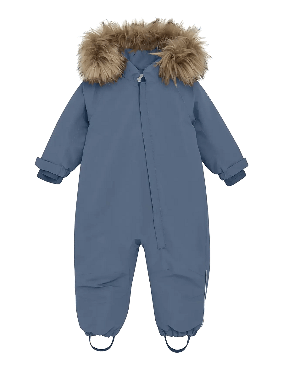 En Fant - Baby Snowsuit W. Fake Fur - Žieminiai kombinezonai - flint stone - 0