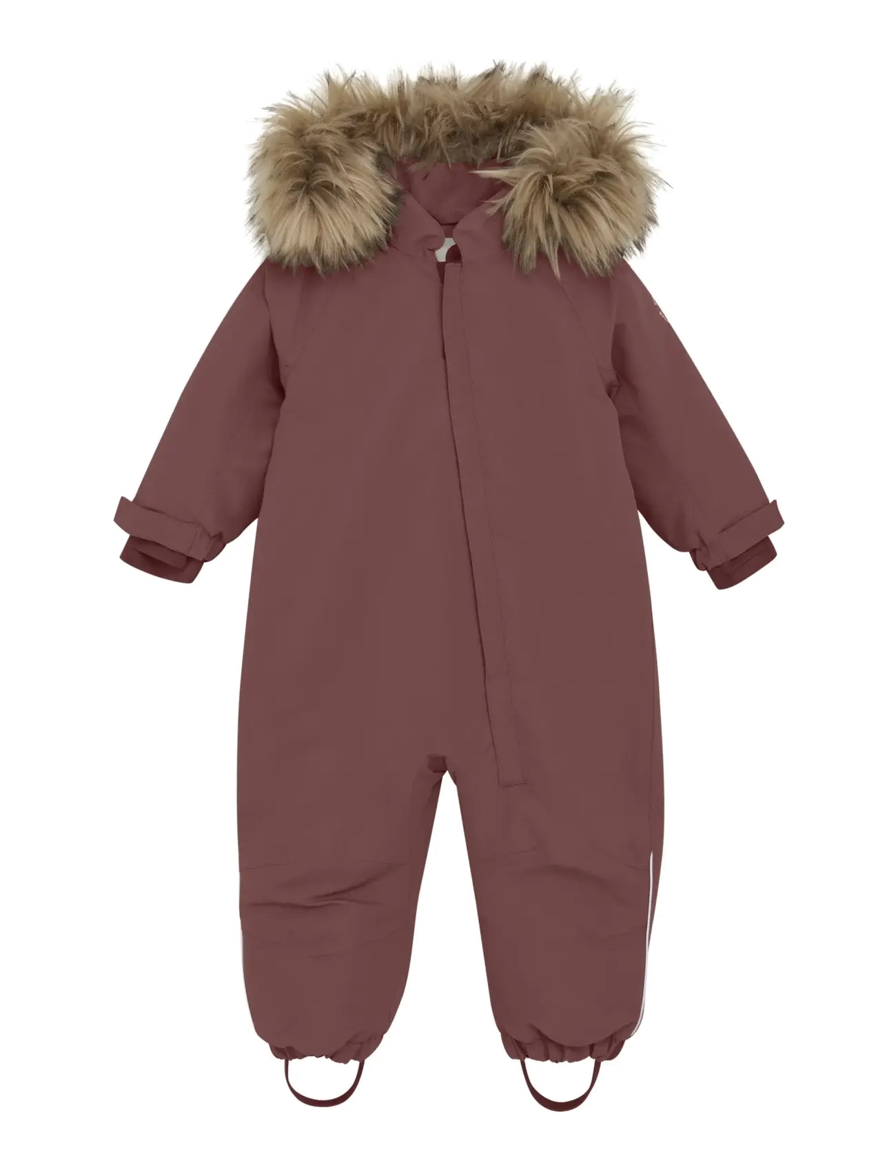 En Fant Baby Snowsuit W. Fake Fur - Overalls - ROSE TAUPE / red