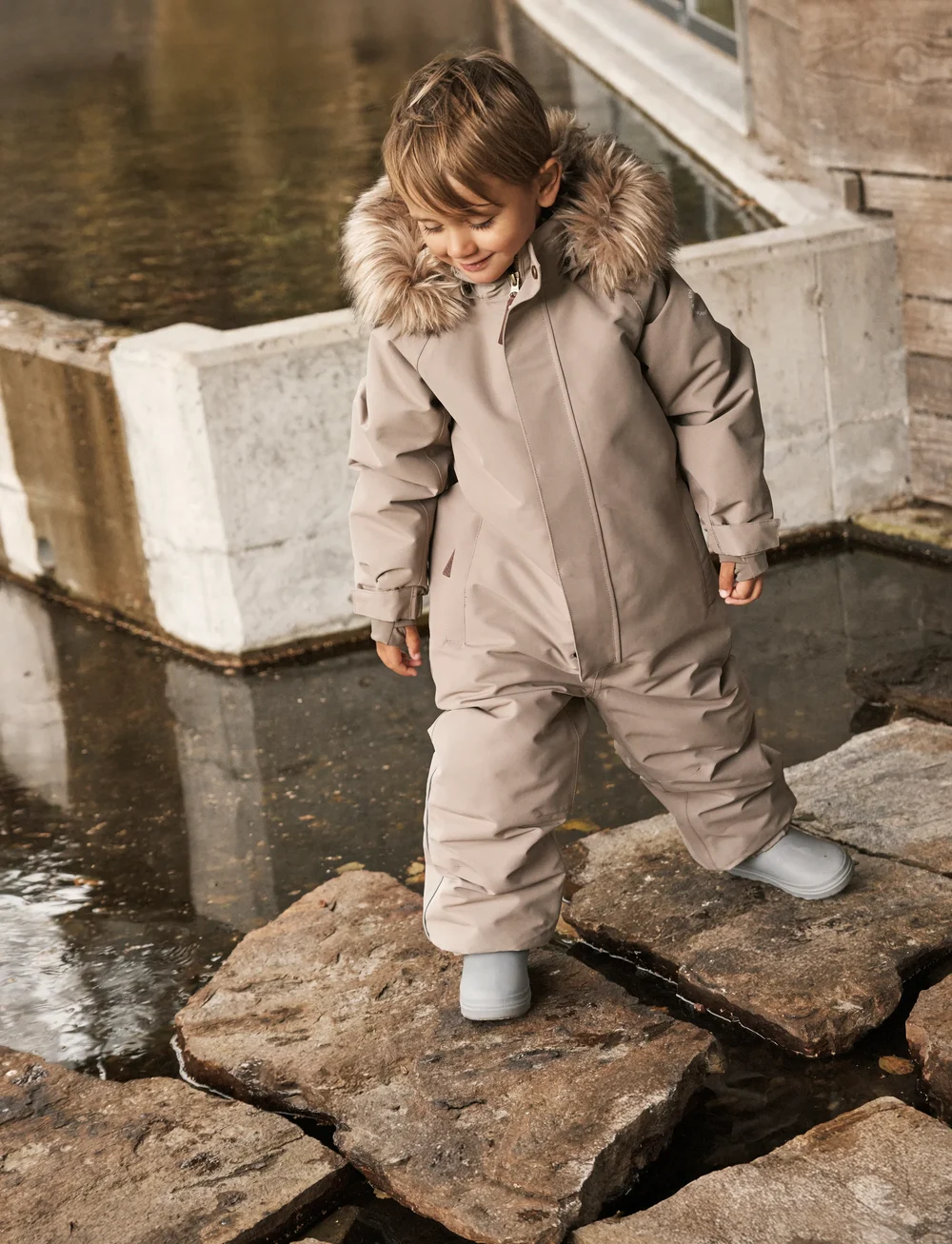 En Fant - Snowsuit W. Fake Fur - schneeanzug - fungi - 0
