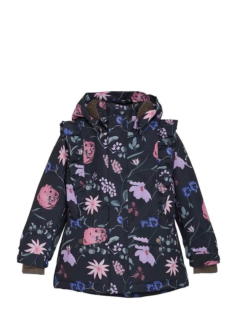 En Fant - Jacket W. Frills AOP - skijacken - ebony - 0