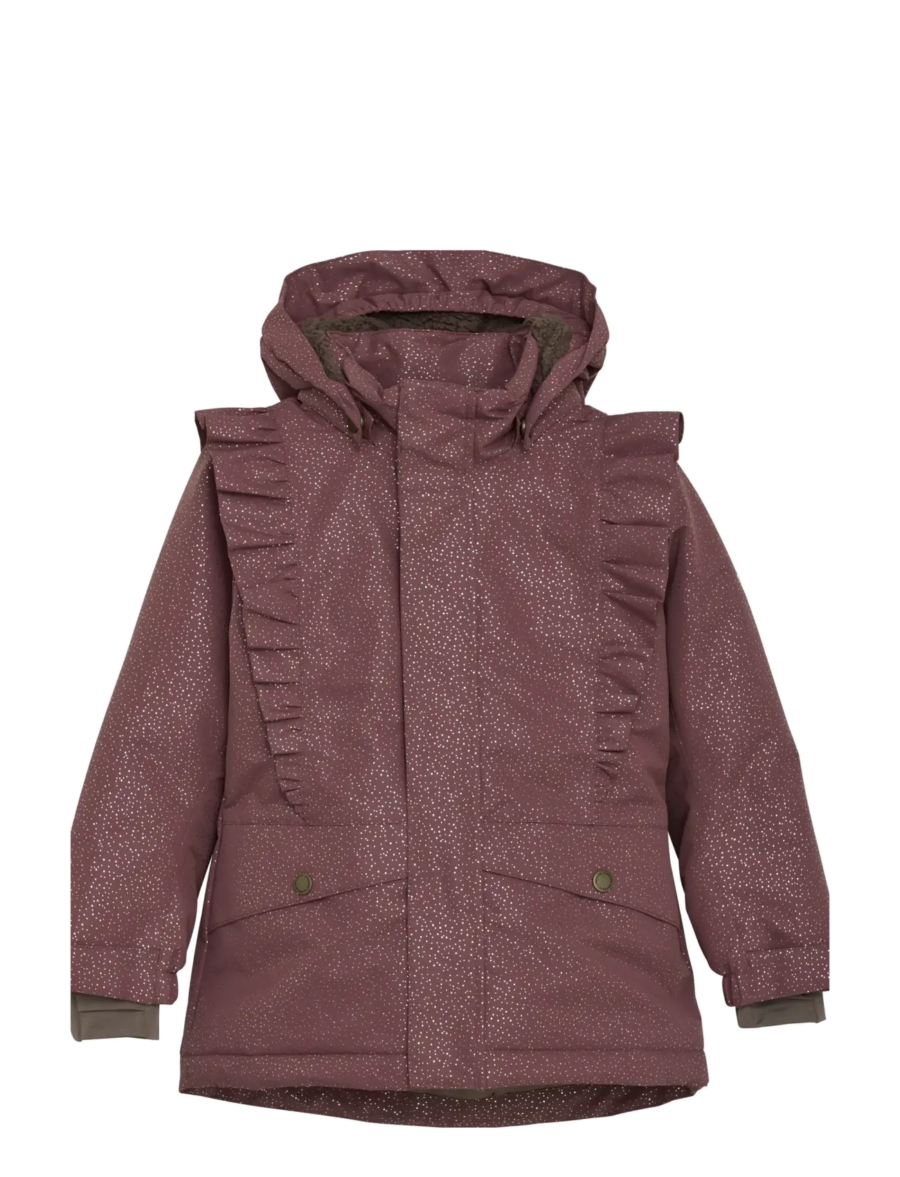 En Fant Jacket W. Frills AOP - Jakker - ROSE TAUPE / purple