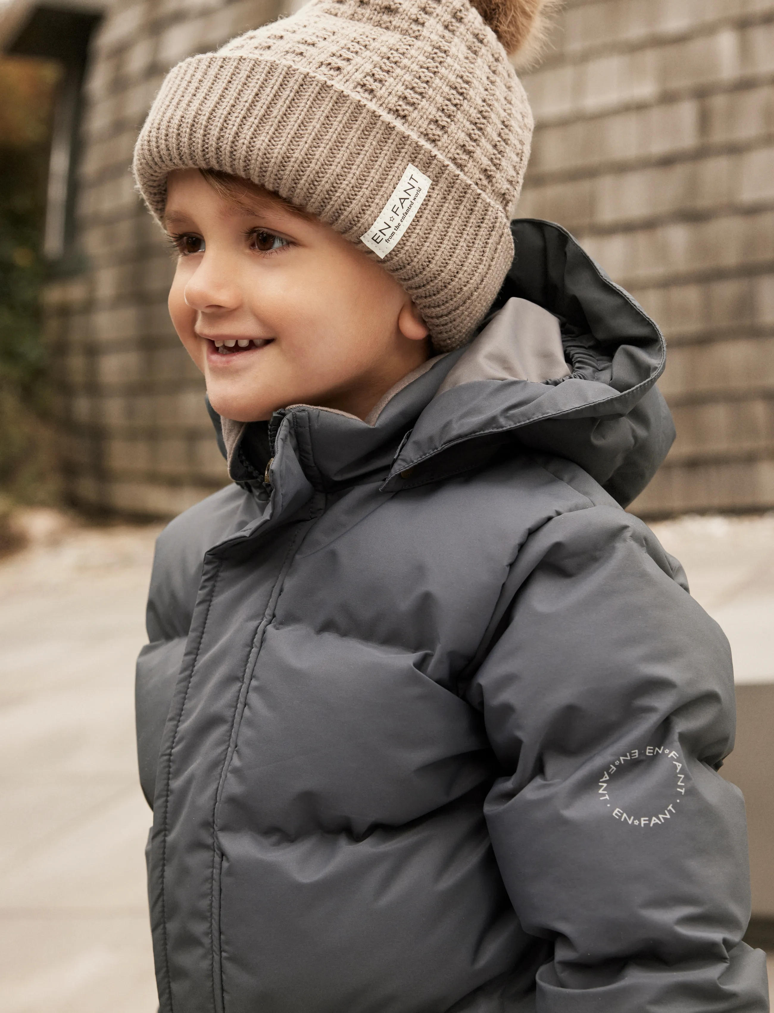 En Fant Jacket Quilt, Solid, 80, Jackets & Coats, Grau - Puffer Padded, Kinder