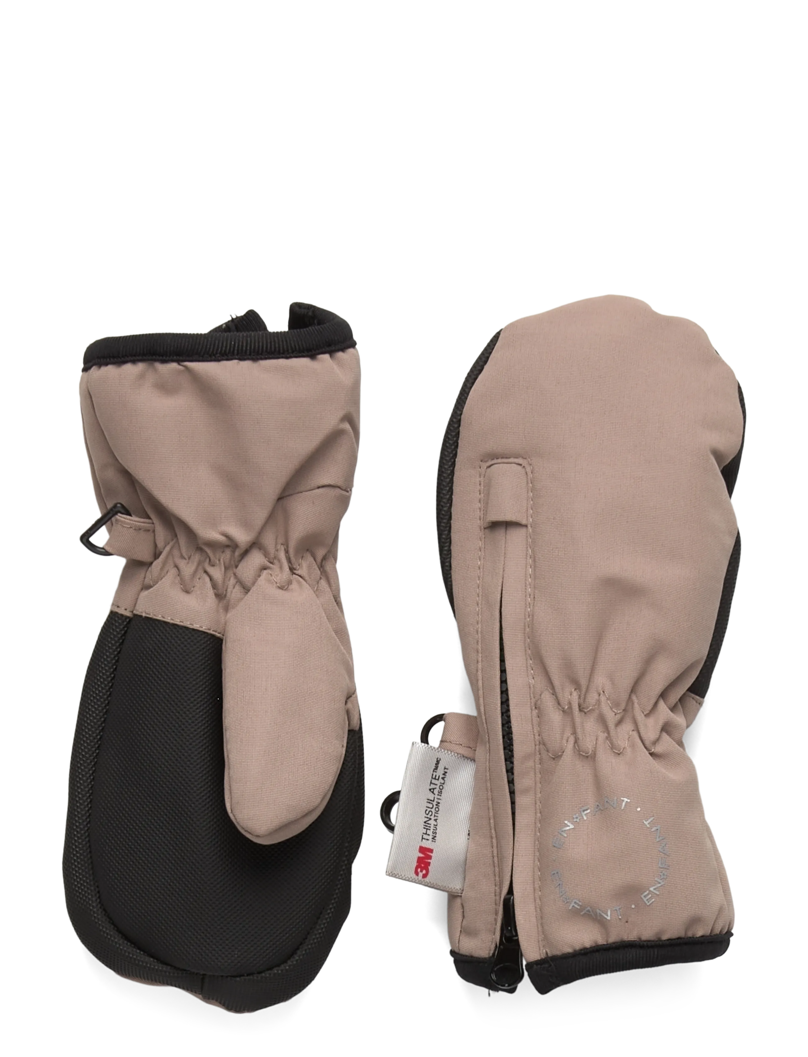 En Fant Mittens w. zipper - Vantar - FUNGI / beige