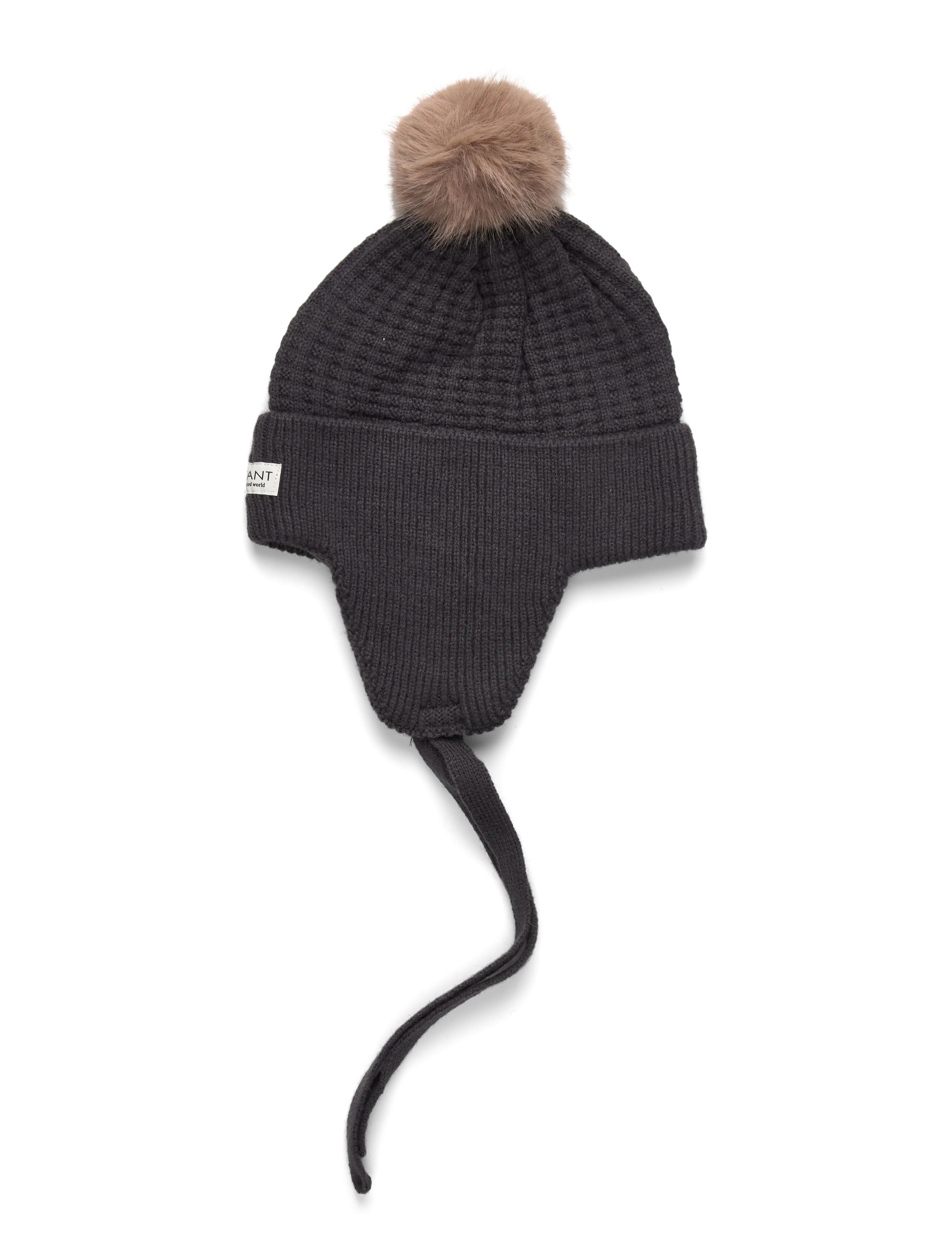 En Fant - Baby hat w. fake fur - ebony - 1