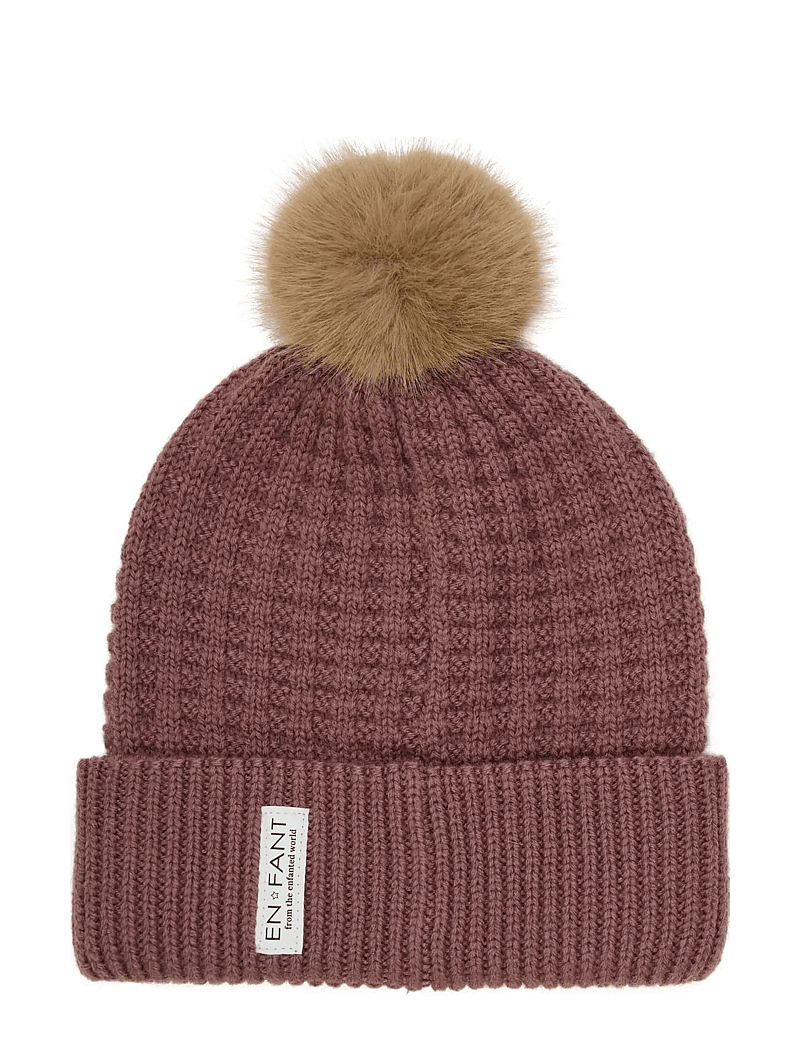 En Fant - Beanie w. fake fur w. Lining - beanies - rose taupe - 1