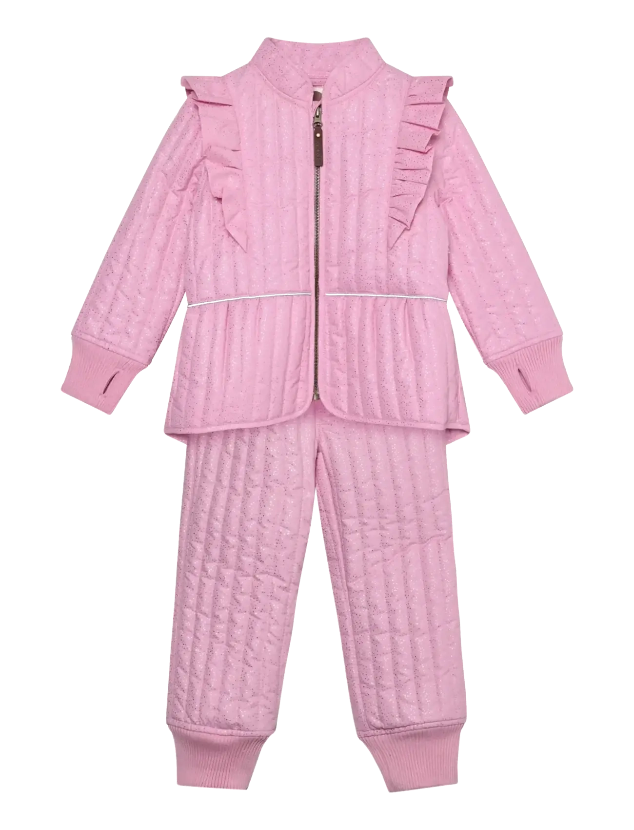 En Fant Thermal Set W.Glitter - Apģērbs - BONBON / pink/rose