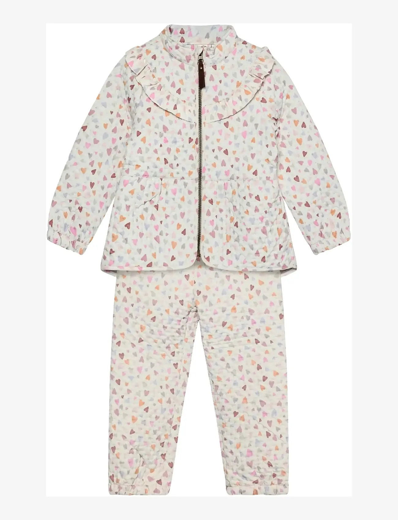 En Fant - Thermal Set W. Frills, AOP - termosæt - eggnog - 0