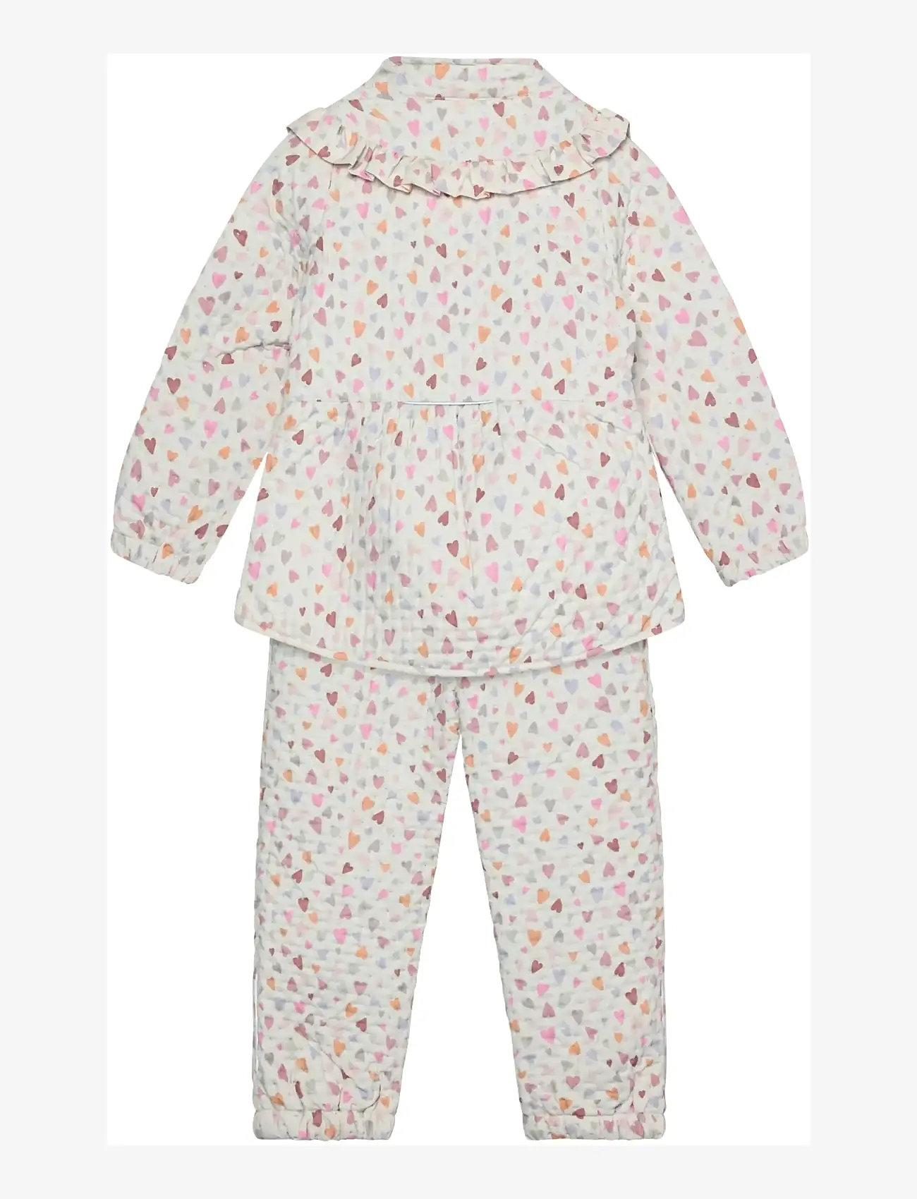 En Fant - Thermal Set W. Frills, AOP - termosæt - eggnog - 1