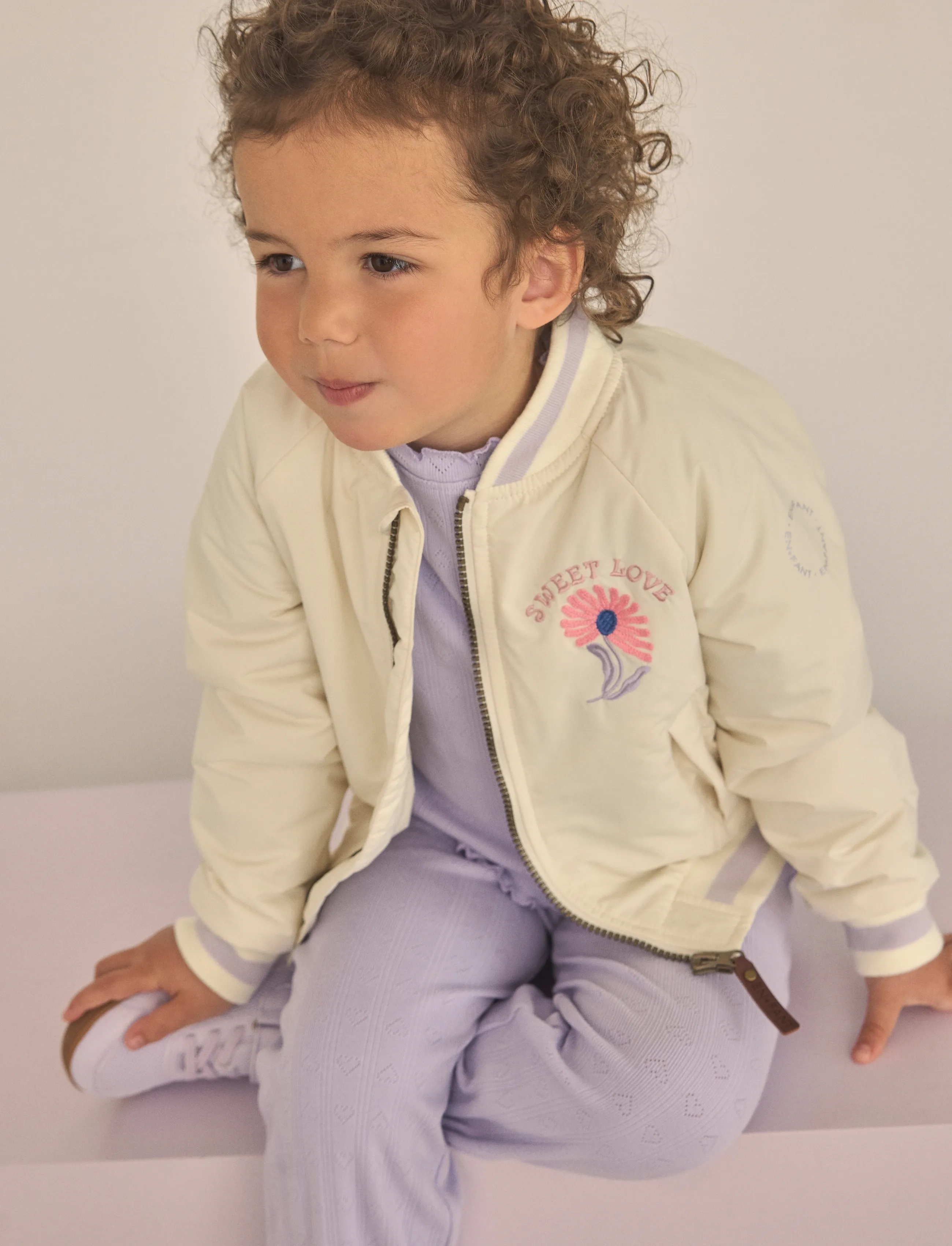 En Fant Bomber Jacket W. Embroidery, 122, Purple, Jakker & Frakker > Bomber, Børn