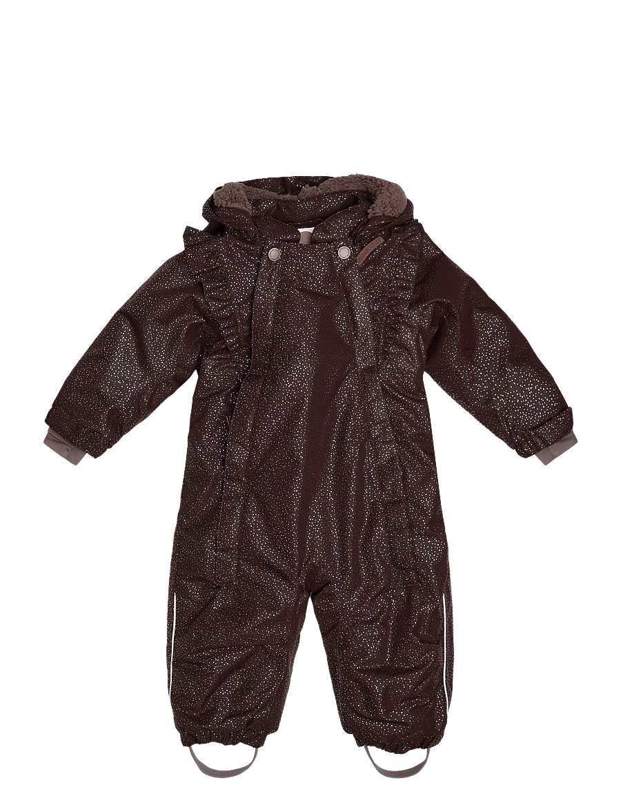 En Fant - Baby Snowsuit W. Frills - talvekombed - coffee bean - 0
