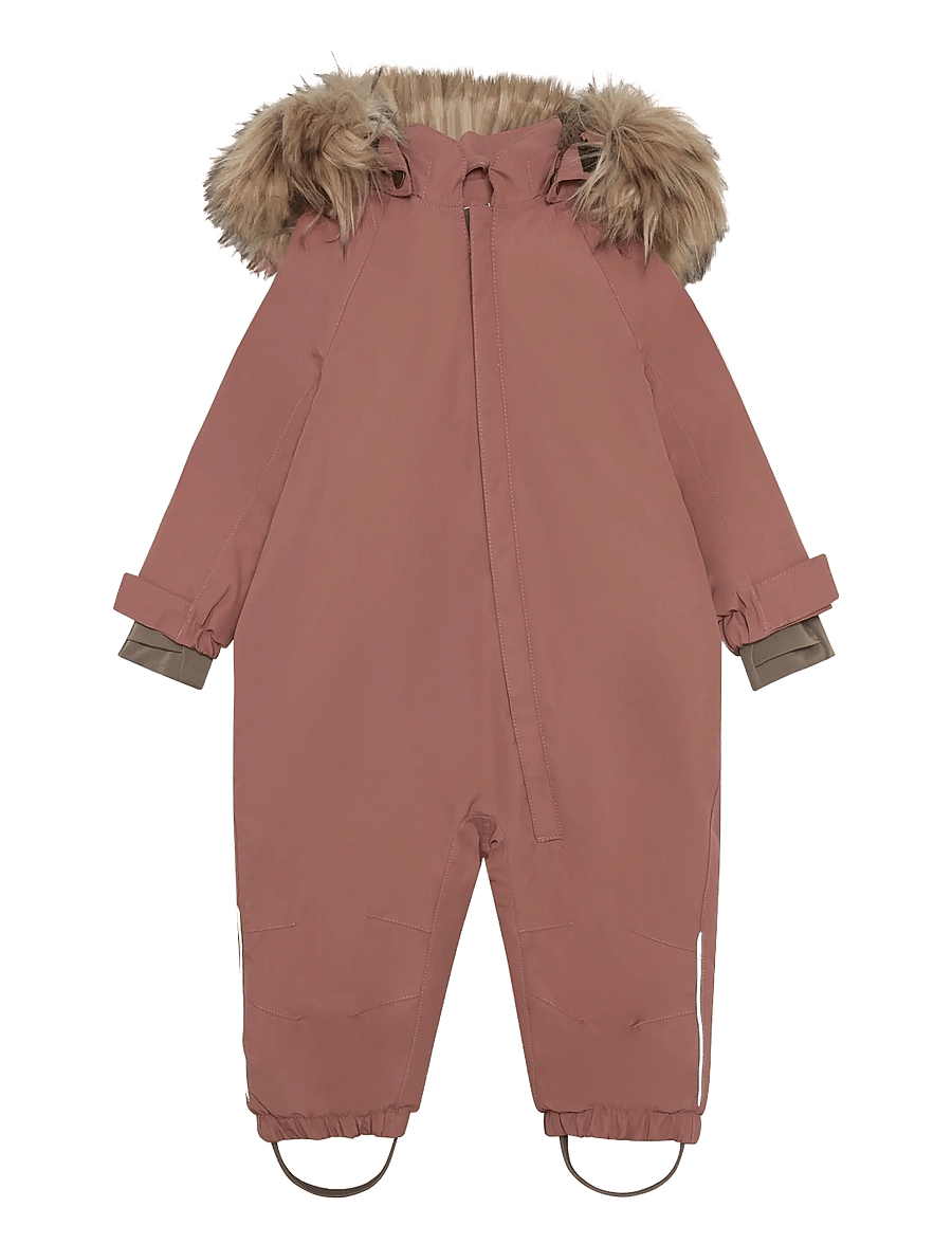 En Fant - Baby Snowsuit W. Fake Fur - schneeanzug - burlwood - 0