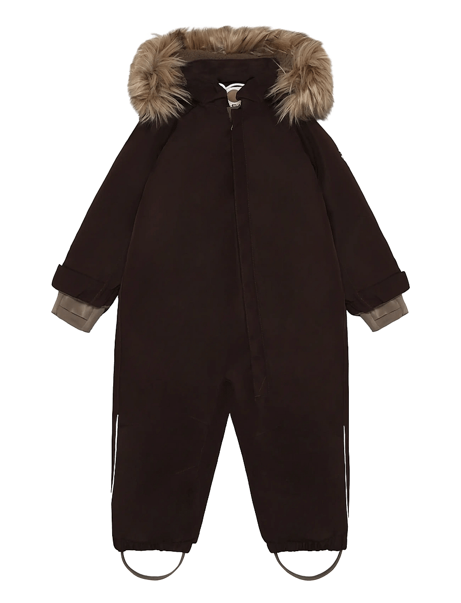 En Fant - Baby Snowsuit W. Fake Fur - shop efter alder - coffee bean - 0