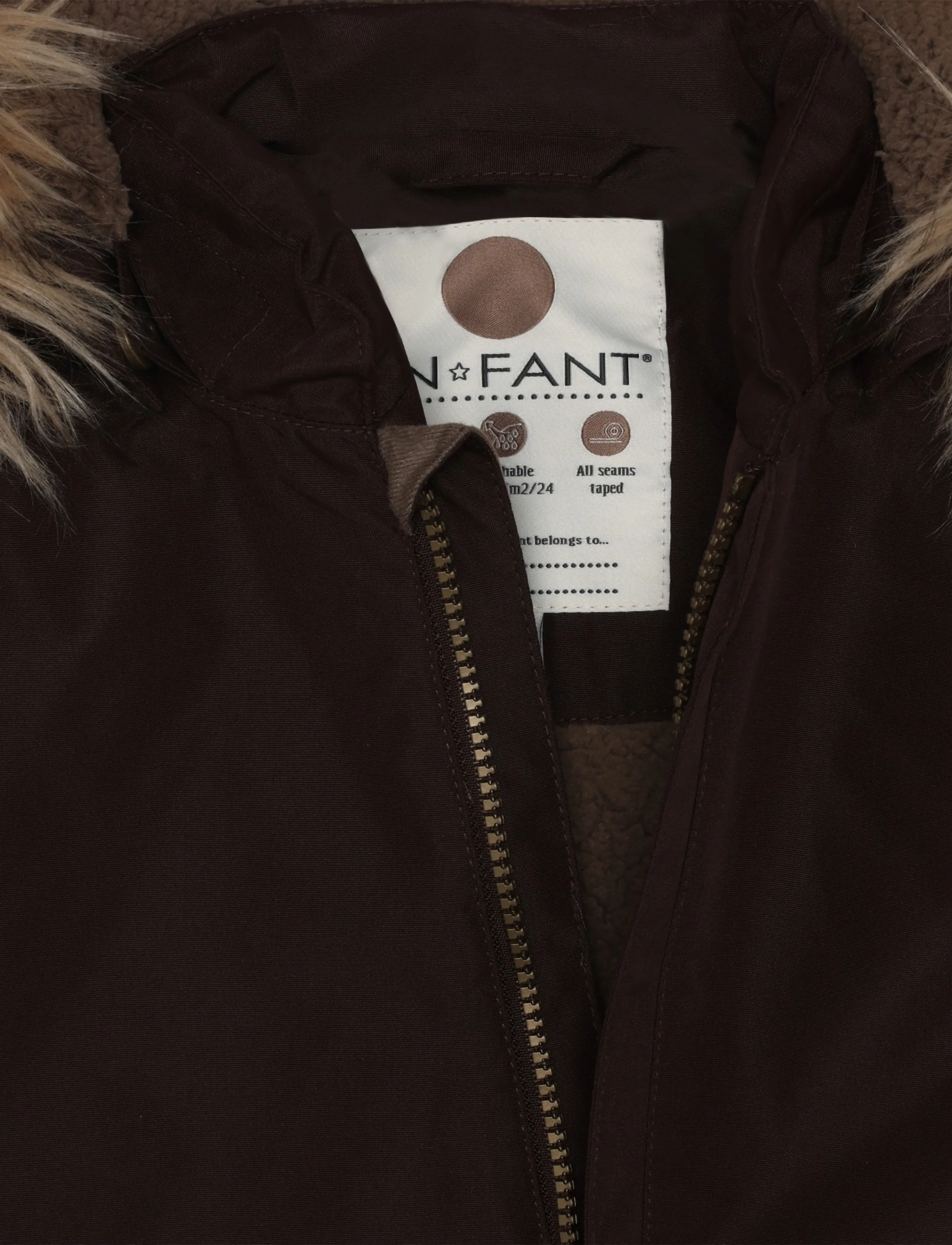 En Fant - Baby Snowsuit W. Fake Fur - shop efter alder - coffee bean - 3