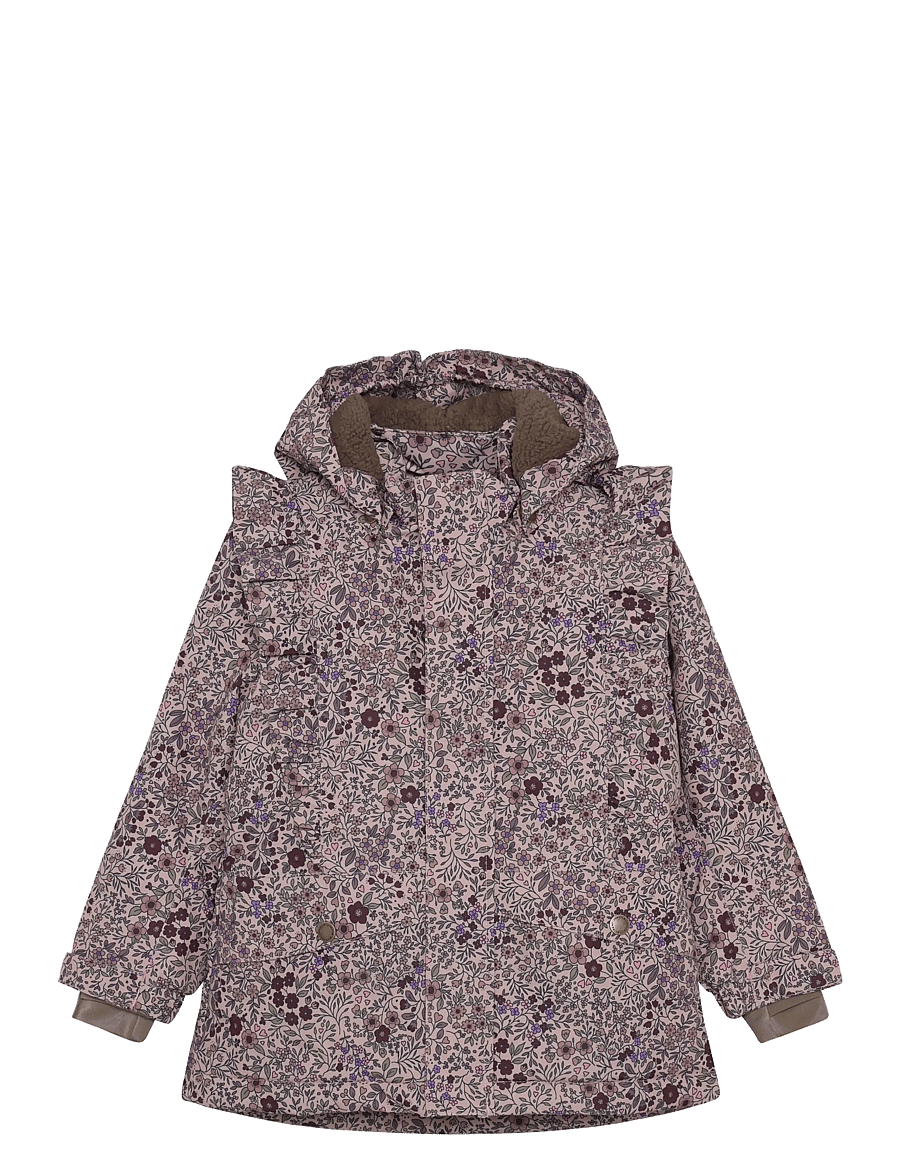 En Fant - Jacket W. Frills AOP - dunjackor & fodrade jackor - adobe rose - 0