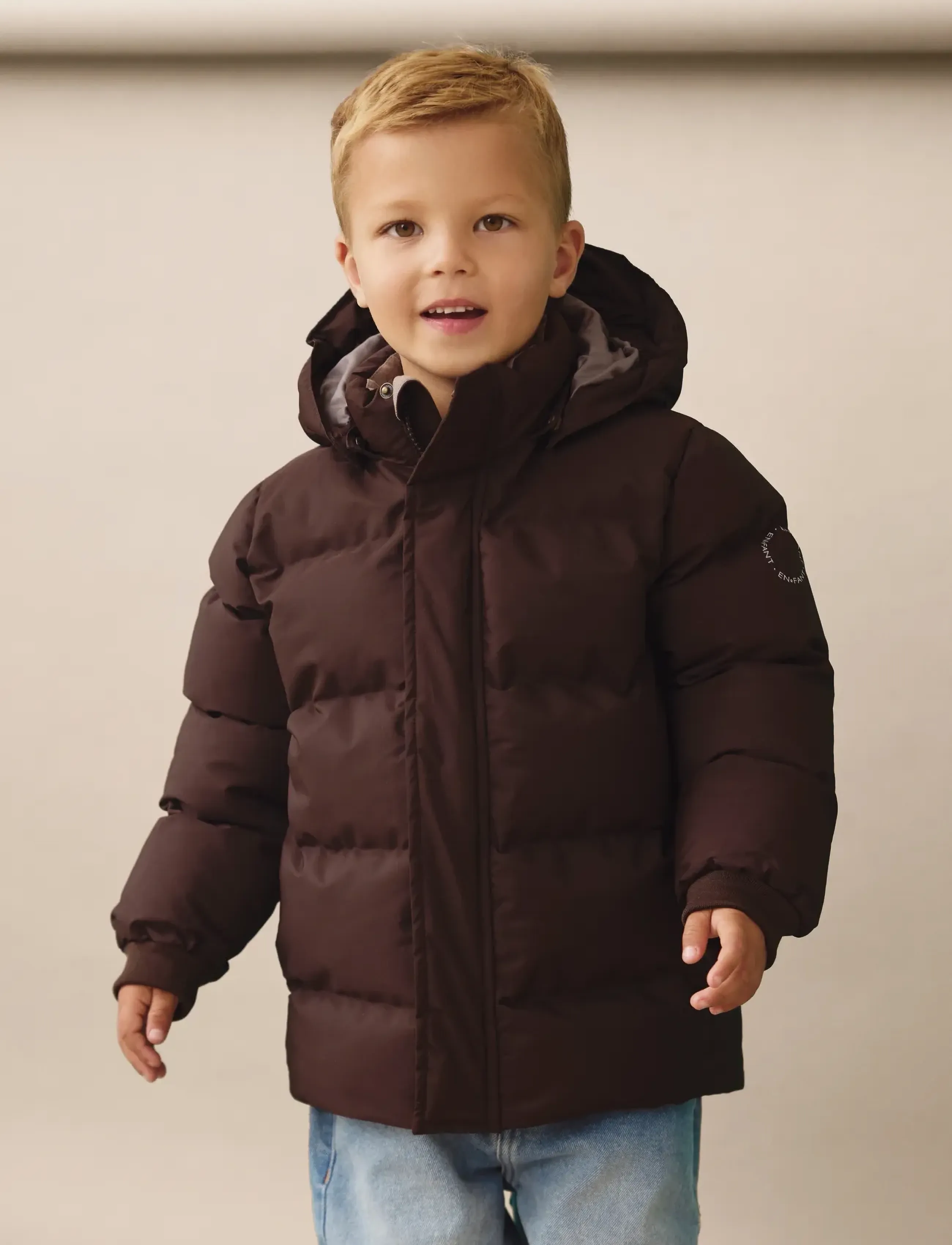 En Fant Jacket Quilt, Solid, 116, Jackets & Coats, Braun - Quilted Jackets, Kinder