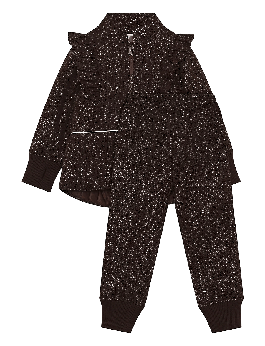 En Fant - Thermal Set W.Glitter - sportanzüge - coffee bean - 0