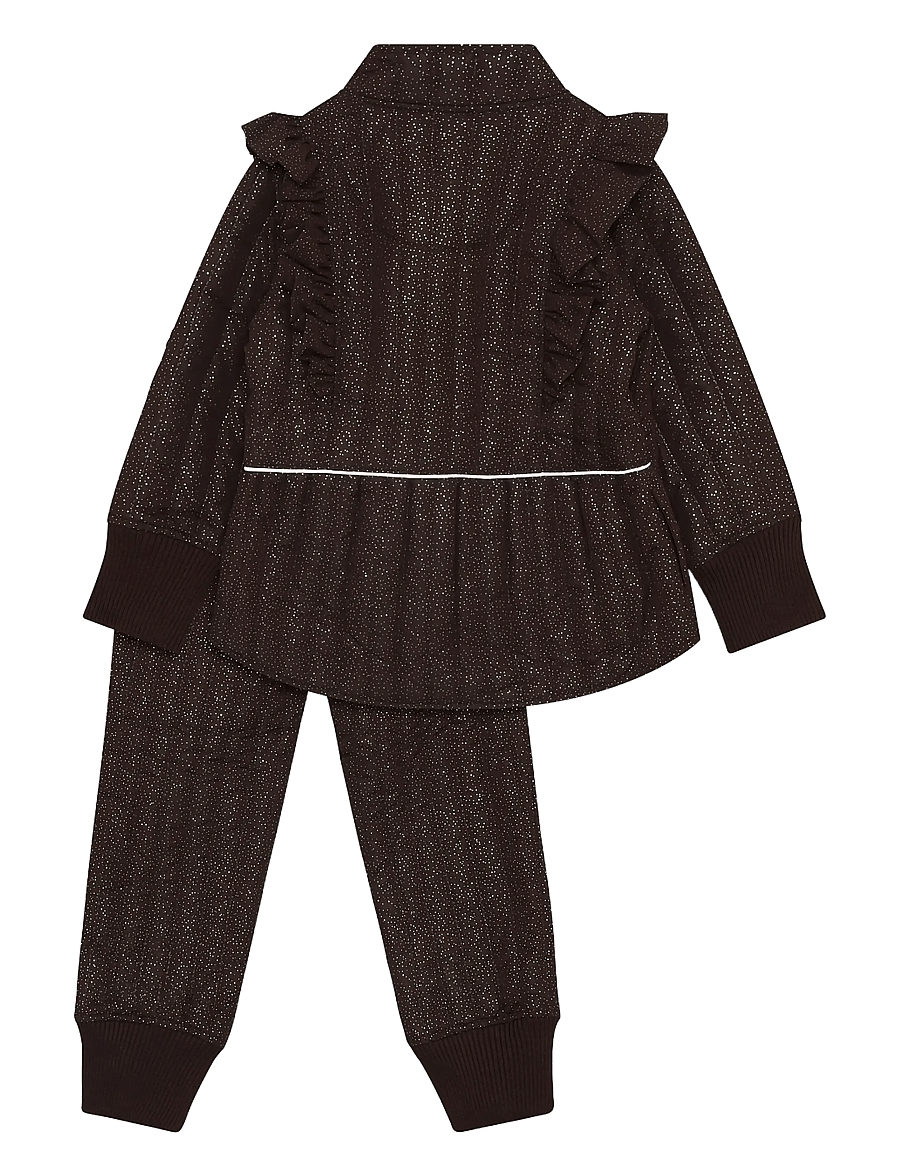 En Fant - Thermal Set W.Glitter - sportanzüge - coffee bean - 1