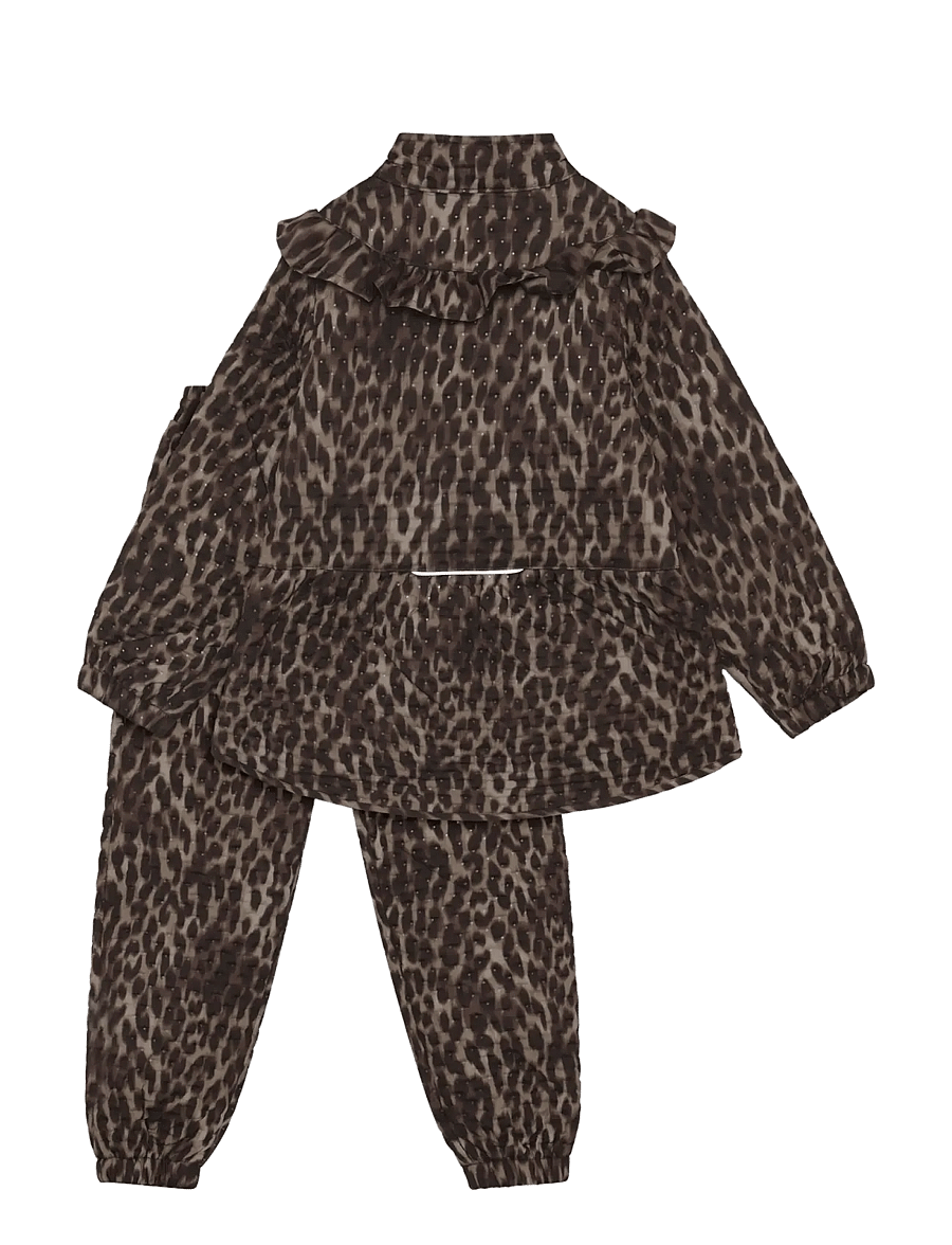 En Fant - Thermal Set W. Frills, AOP - pine bark - 2