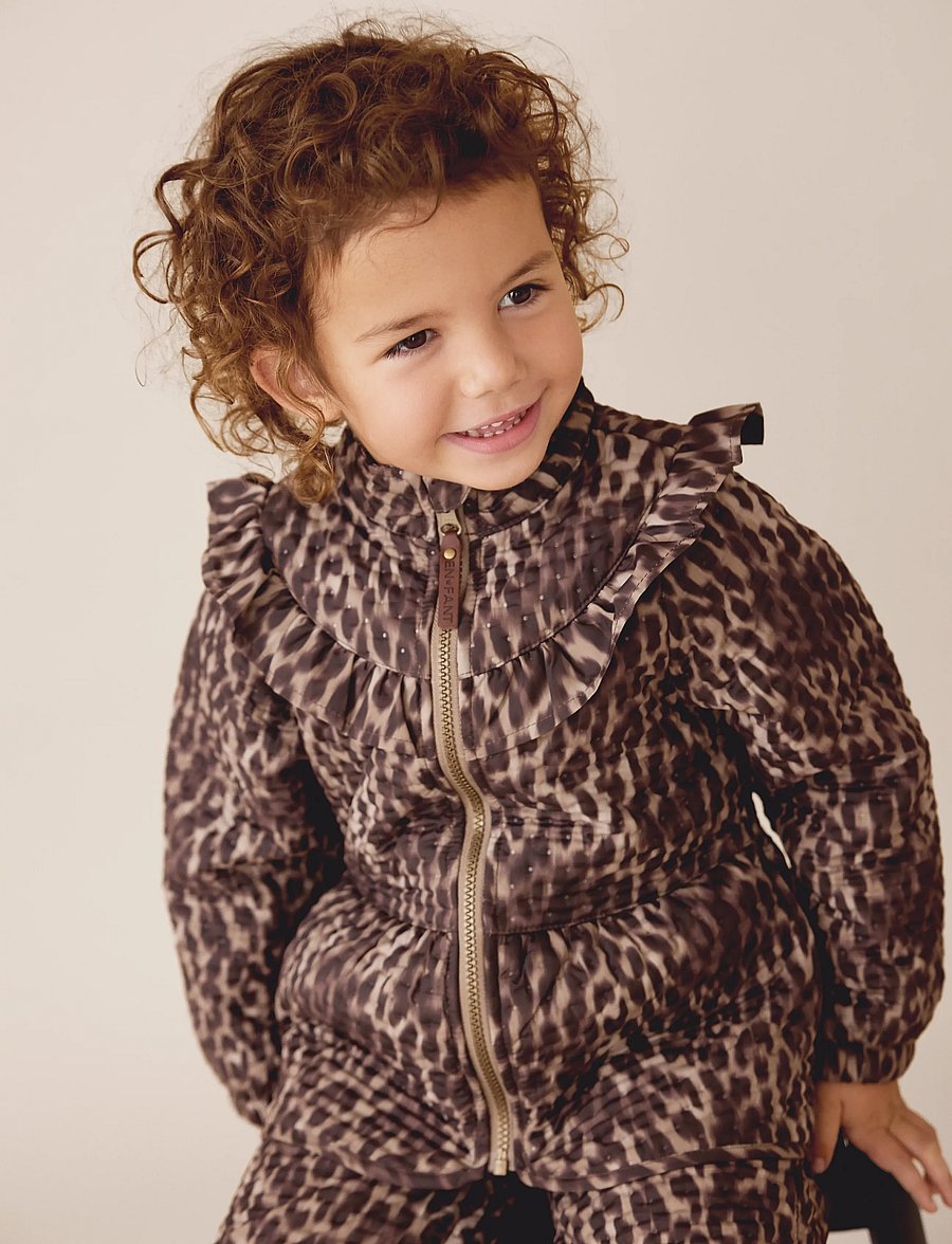 En Fant - Thermal Set W. Frills, AOP - pine bark - 0