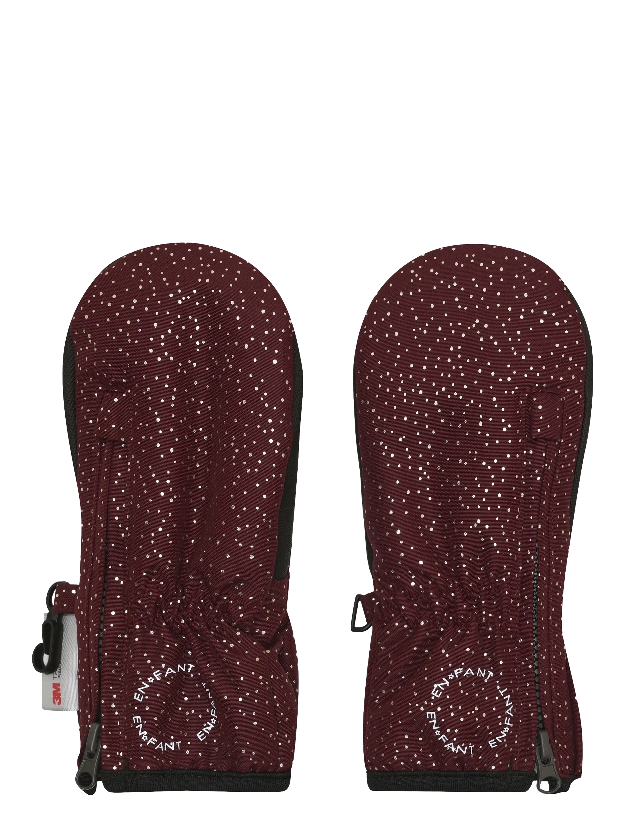 En Fant Mittens w. zipper - Accessories - PORT ROYALE / burgundy