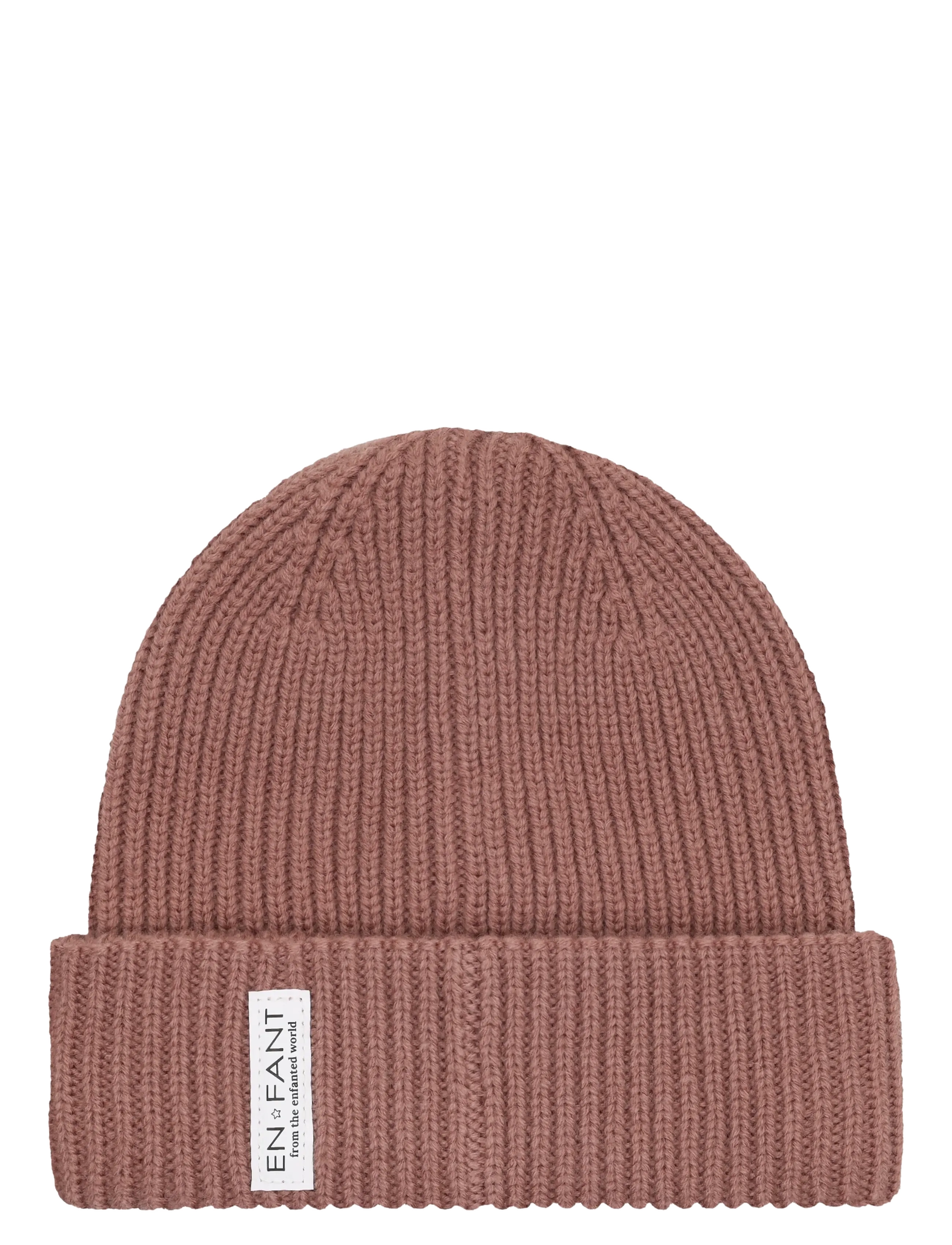 En Fant Beanie w. Lining - Beanies - BURLWOOD / pink/rose