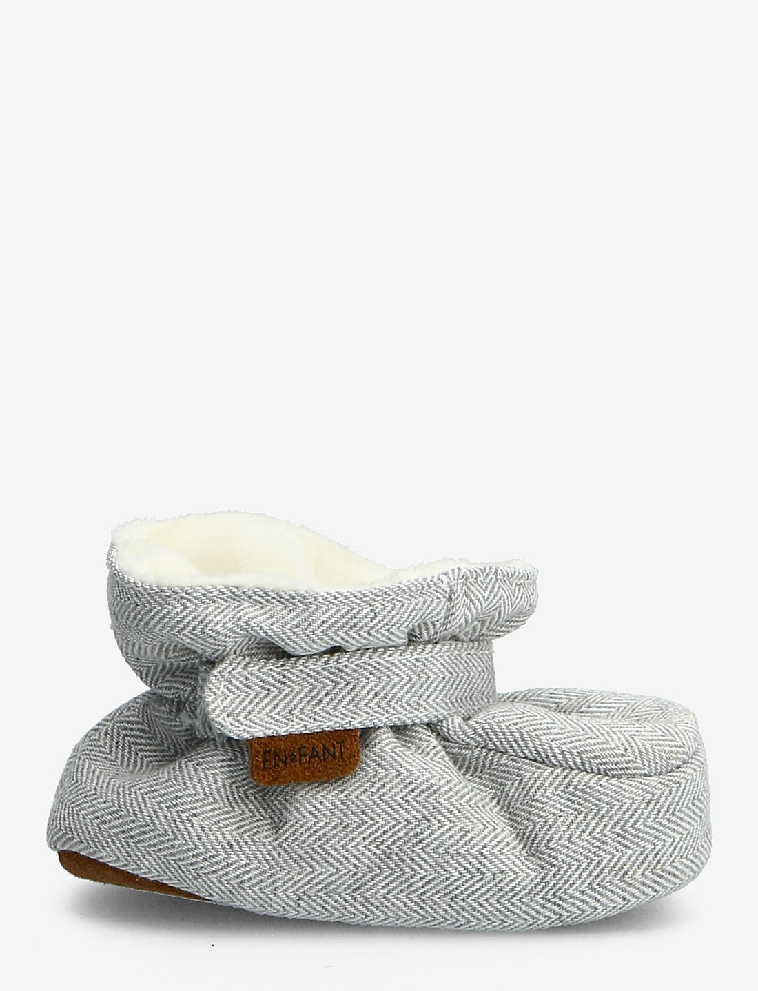 En Fant - Baby Slippers - babystrikstøvler - grey melange - 1