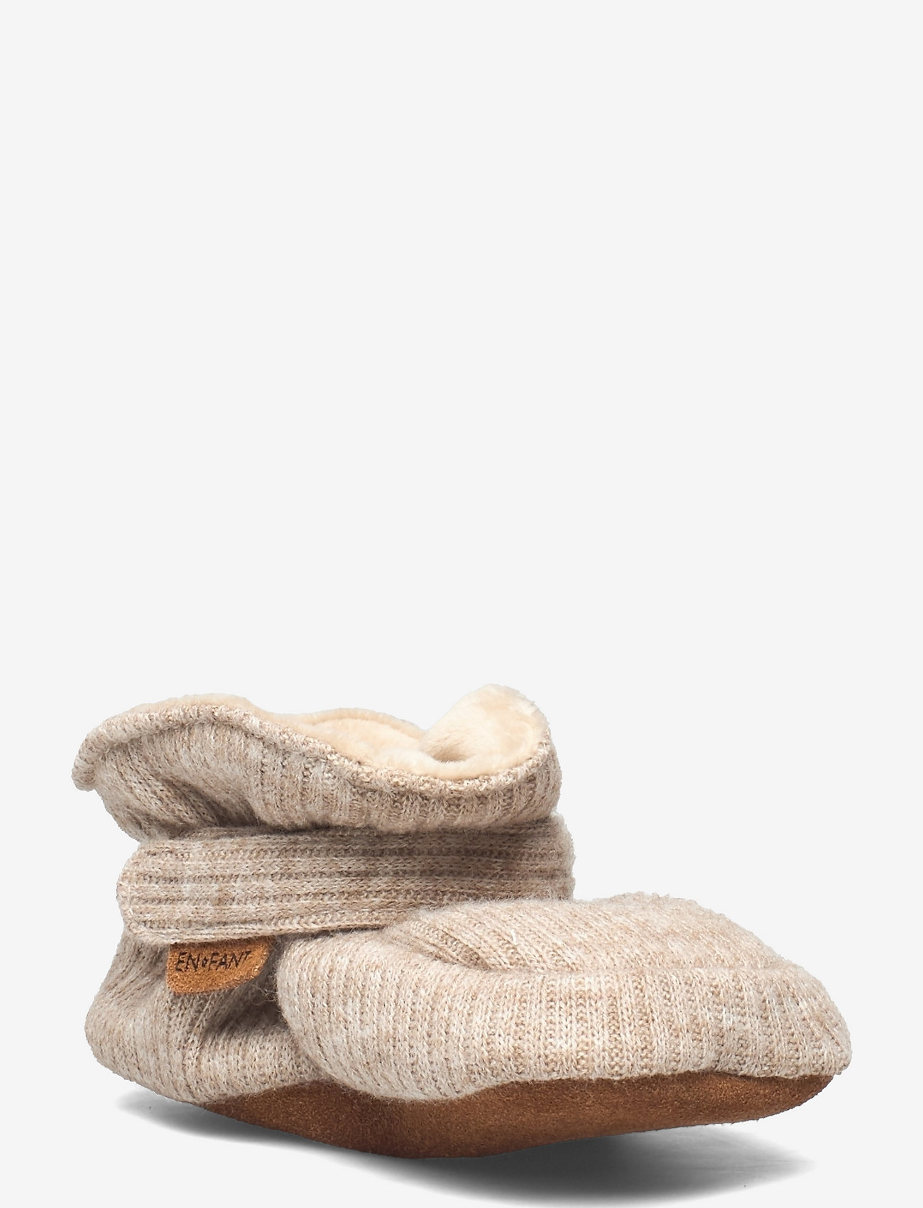 En Fant - Baby Slippers - babystrikstøvler - humus melange - 0