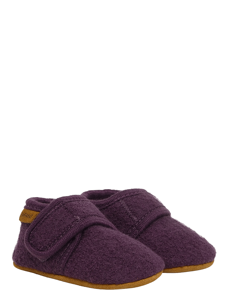 En Fant - Baby Wool slippers - hjemmesko - blackberry wine - 0