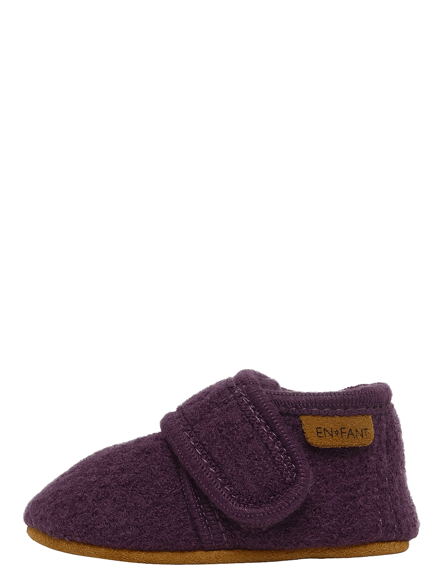 En Fant - Baby Wool slippers - hjemmesko - blackberry wine - 1