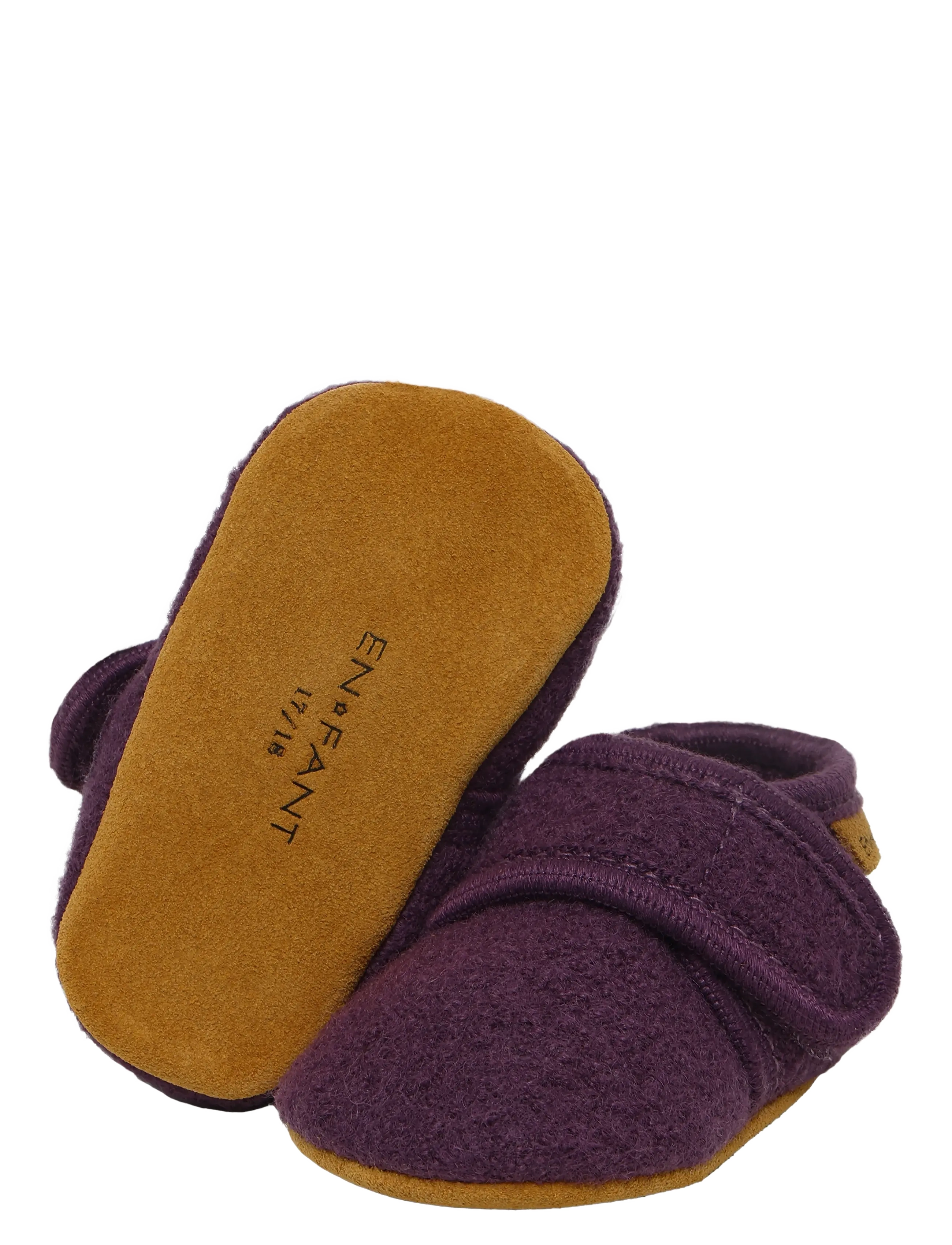 En Fant - Baby Wool slippers - hjemmesko - blackberry wine - 2