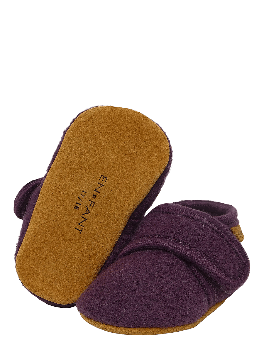 En Fant - Baby Wool slippers - hjemmesko - blackberry wine - 2